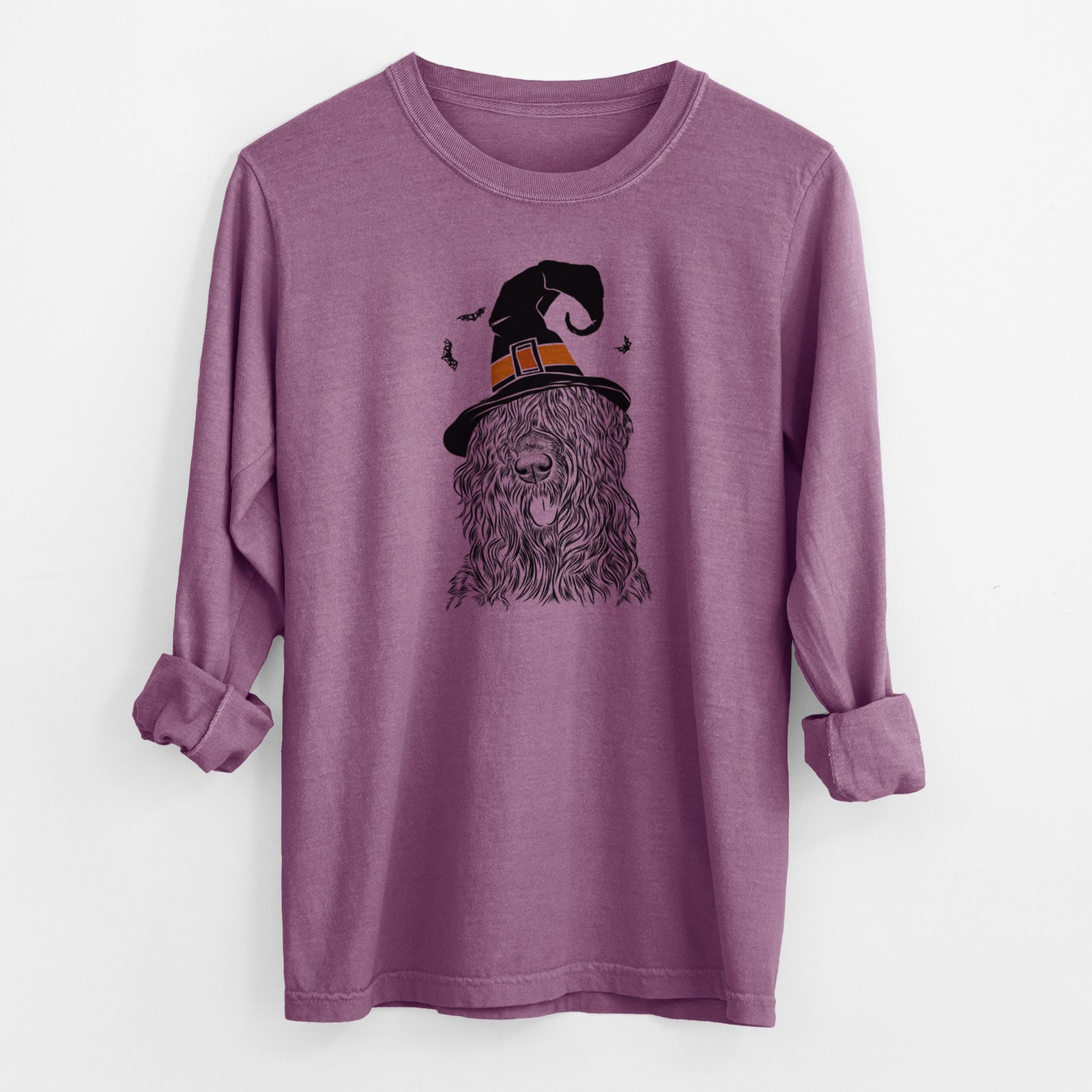 Witch Darryl the Black Russian Terrier - Men's Heavyweight 100% Cotton Long Sleeve