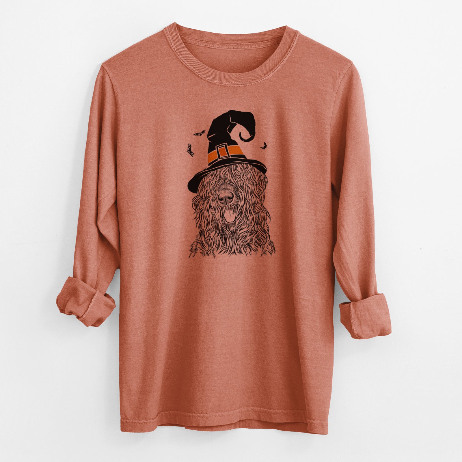 Witch Darryl the Black Russian Terrier - Men's Heavyweight 100% Cotton Long Sleeve