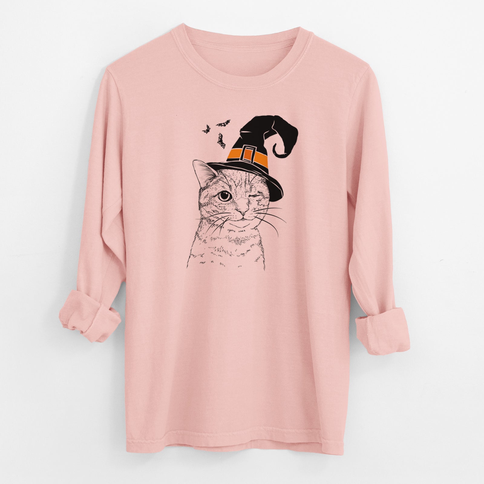 Witch Dexter the Domestic Shorthair - Men's Heavyweight 100% Cotton Long Sleeve