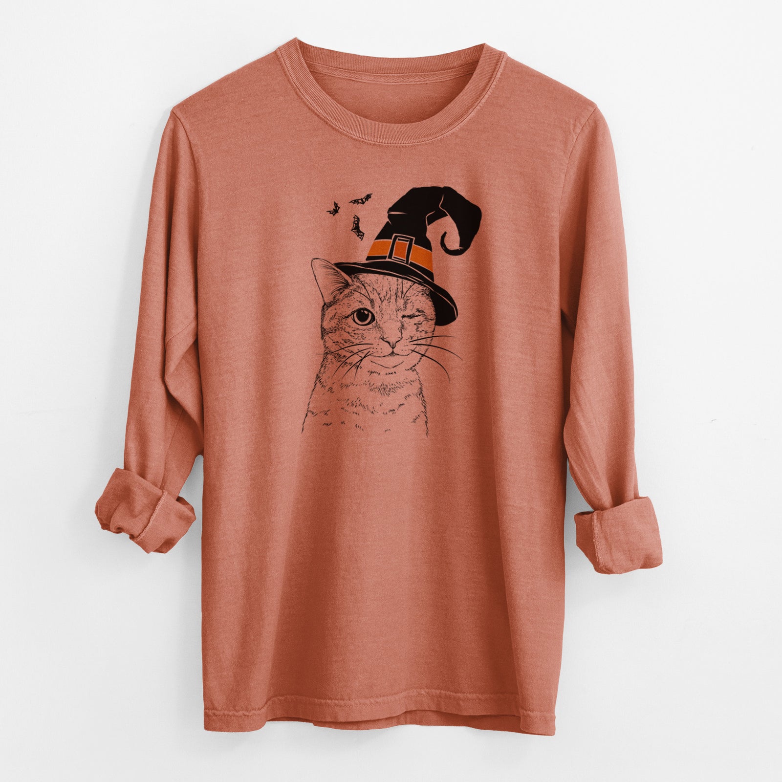 Witch Dexter the Domestic Shorthair - Men's Heavyweight 100% Cotton Long Sleeve