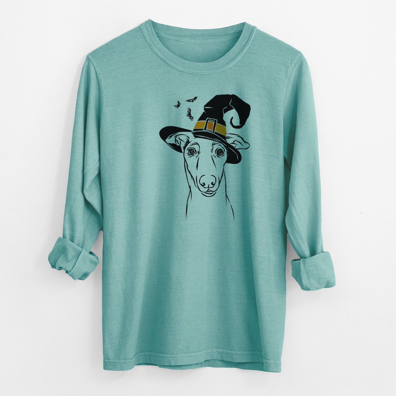 Witch Diva the Greyhound - Men's Heavyweight 100% Cotton Long Sleeve