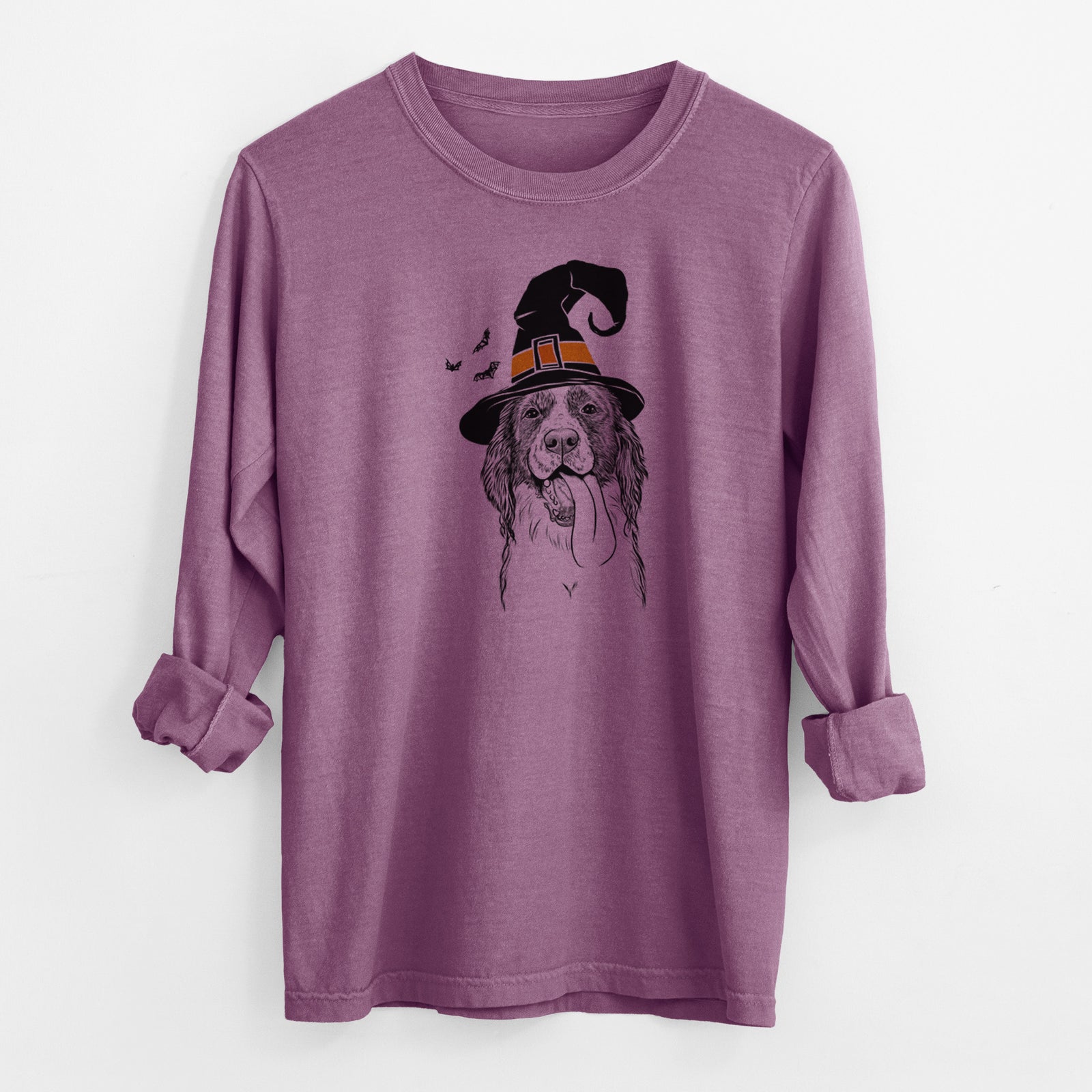 Witch Duke the English Springer Spaniel - Men's Heavyweight 100% Cotton Long Sleeve
