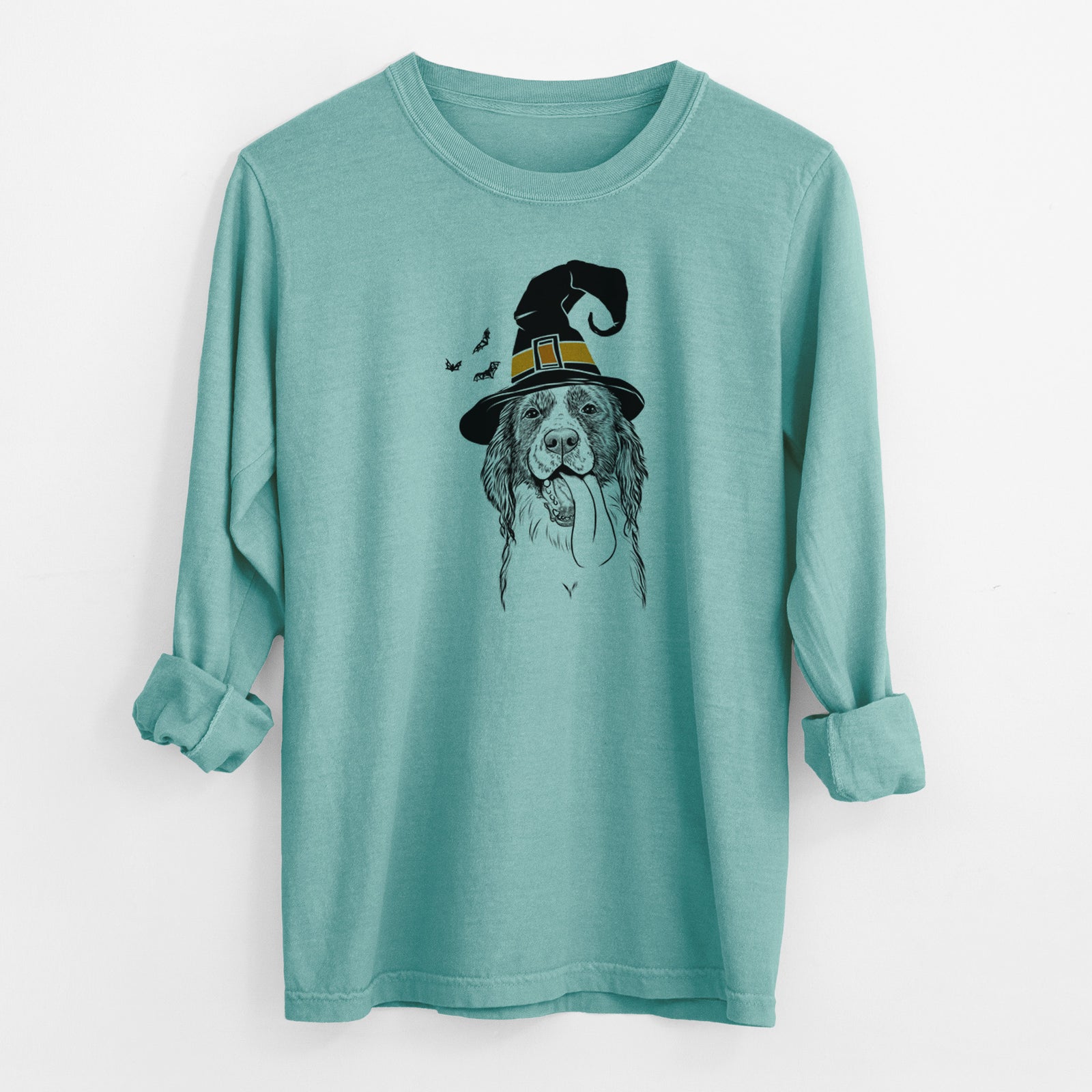 Witch Duke the English Springer Spaniel - Men's Heavyweight 100% Cotton Long Sleeve