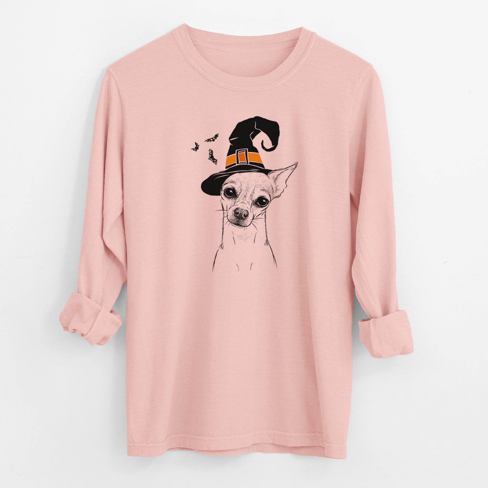 Witch Emee the Chihuahua - Men's Heavyweight 100% Cotton Long Sleeve