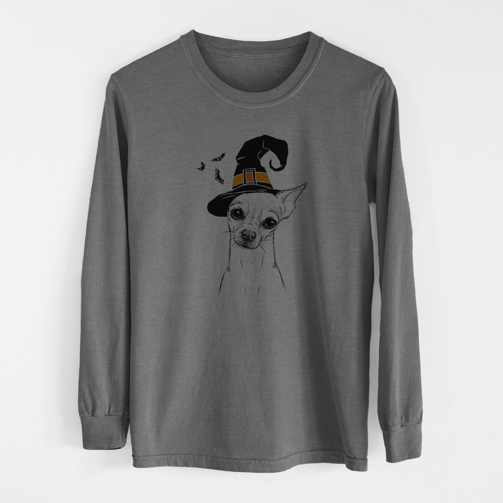 Witch Emee the Chihuahua - Men's Heavyweight 100% Cotton Long Sleeve