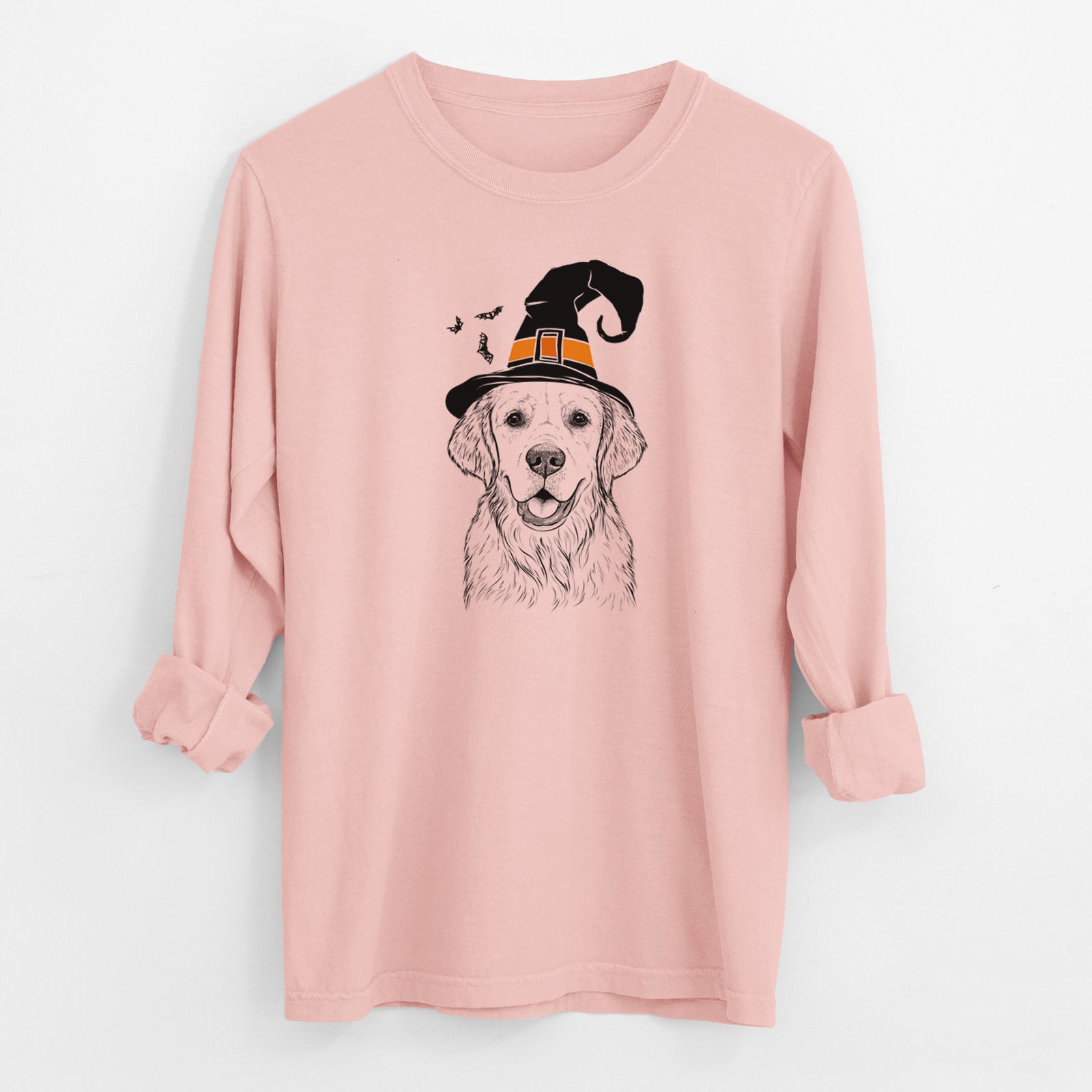 Witch Emma the Golden Retriever - Men's Heavyweight 100% Cotton Long Sleeve
