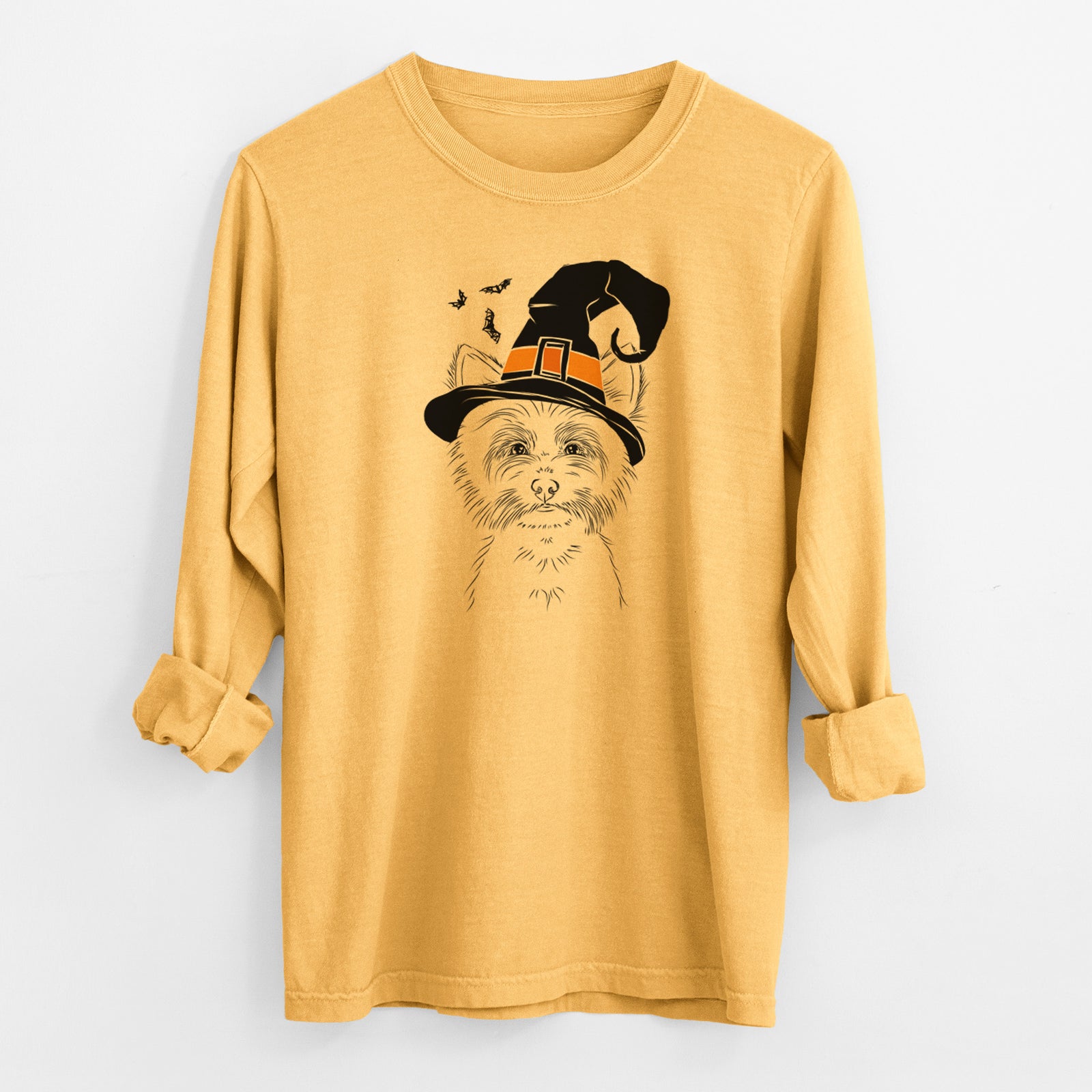 Witch Farva the Yorkshire Terrier - Men's Heavyweight 100% Cotton Long Sleeve