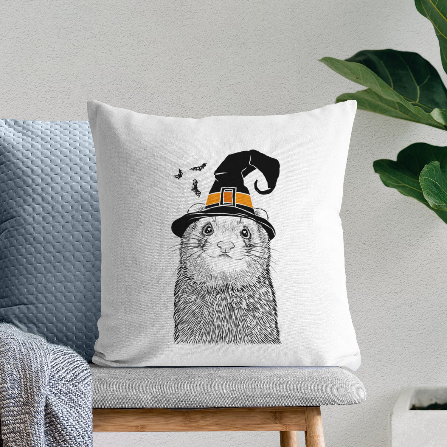 Fig the Ferret - Throw Pillow Cover