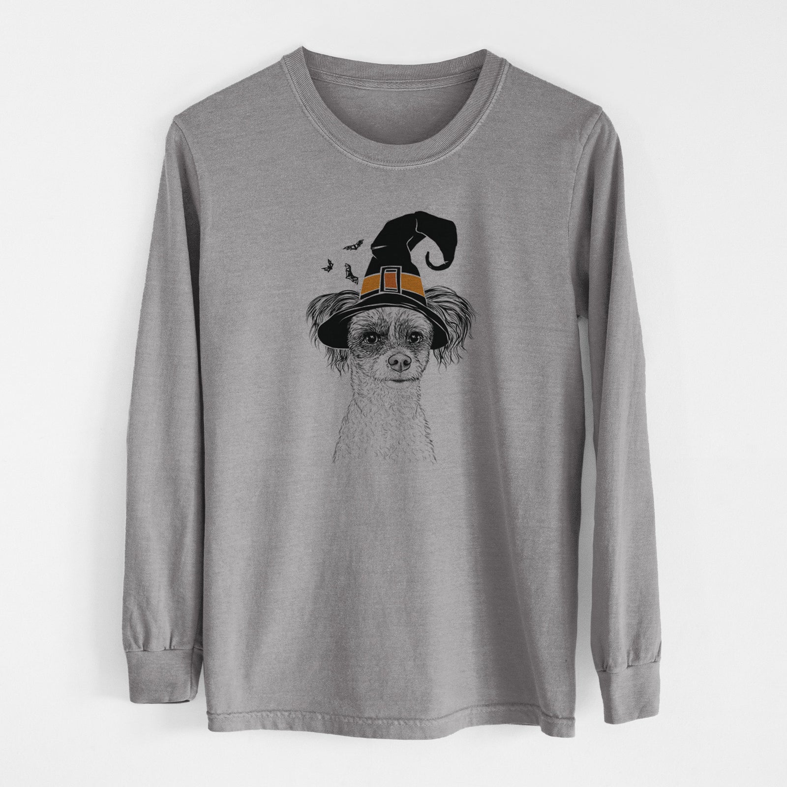 Witch Finley the Papillon Mix - Men's Heavyweight 100% Cotton Long Sleeve