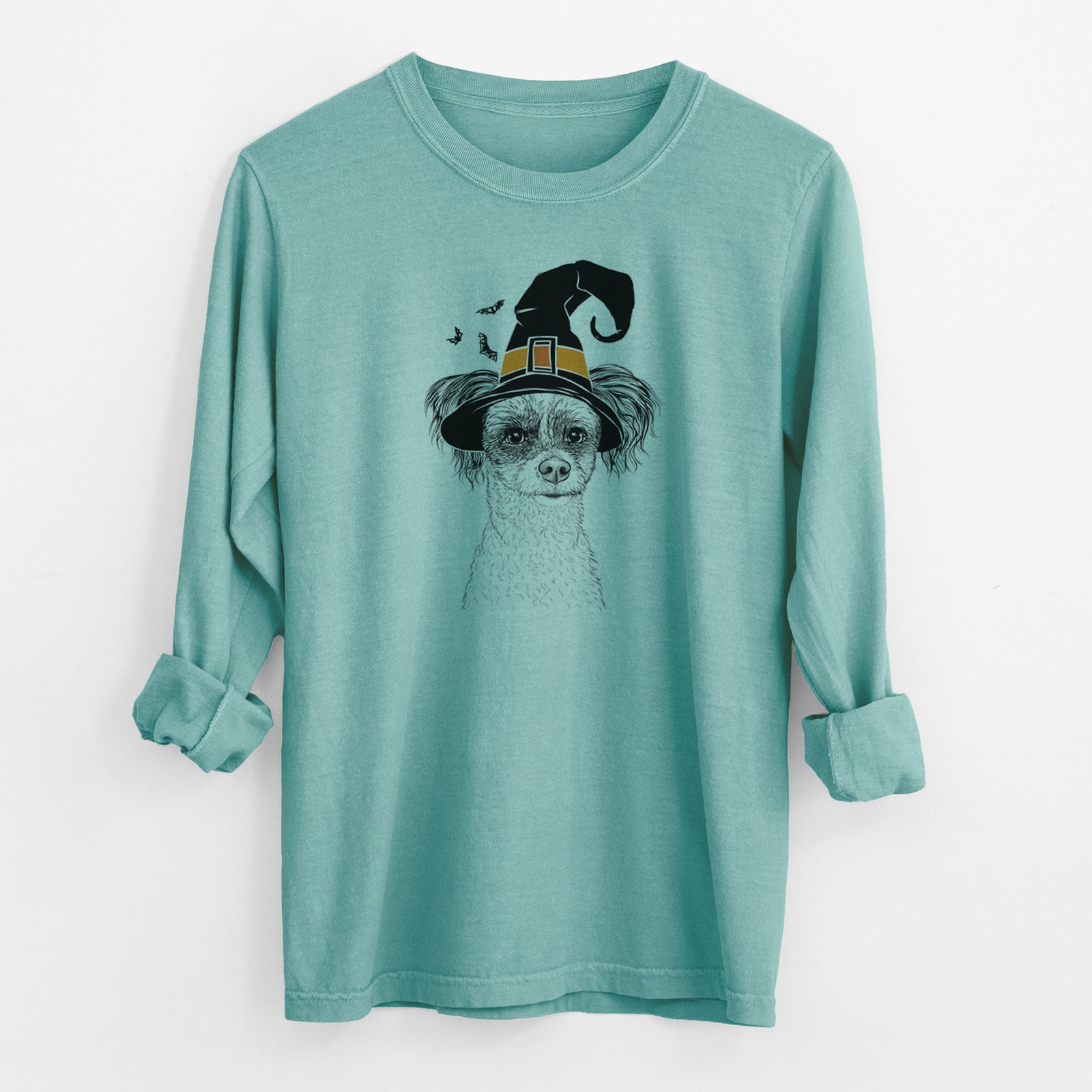 Witch Finley the Papillon Mix - Men's Heavyweight 100% Cotton Long Sleeve