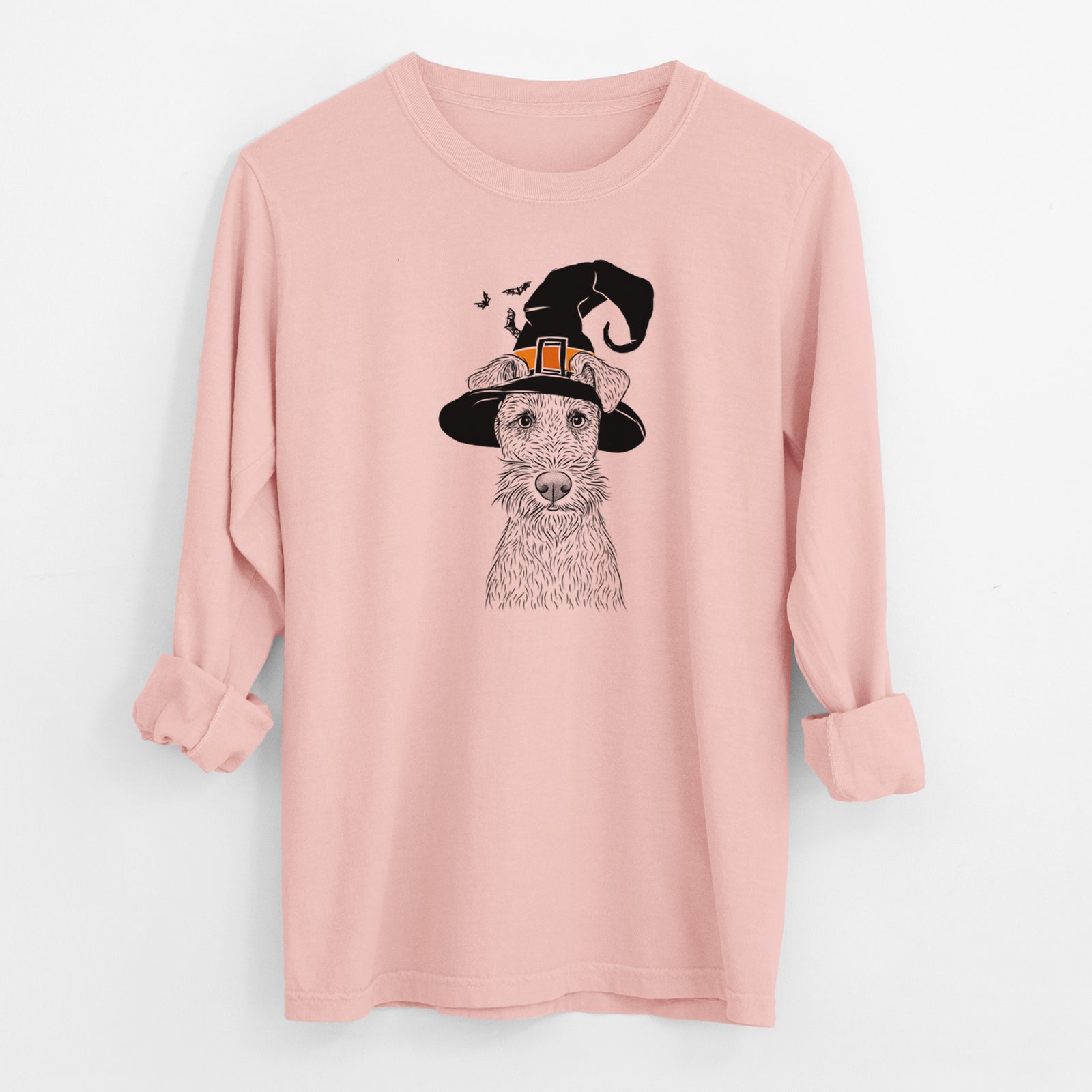 Witch Fitz the Wire Fox Terrier - Men's Heavyweight 100% Cotton Long Sleeve