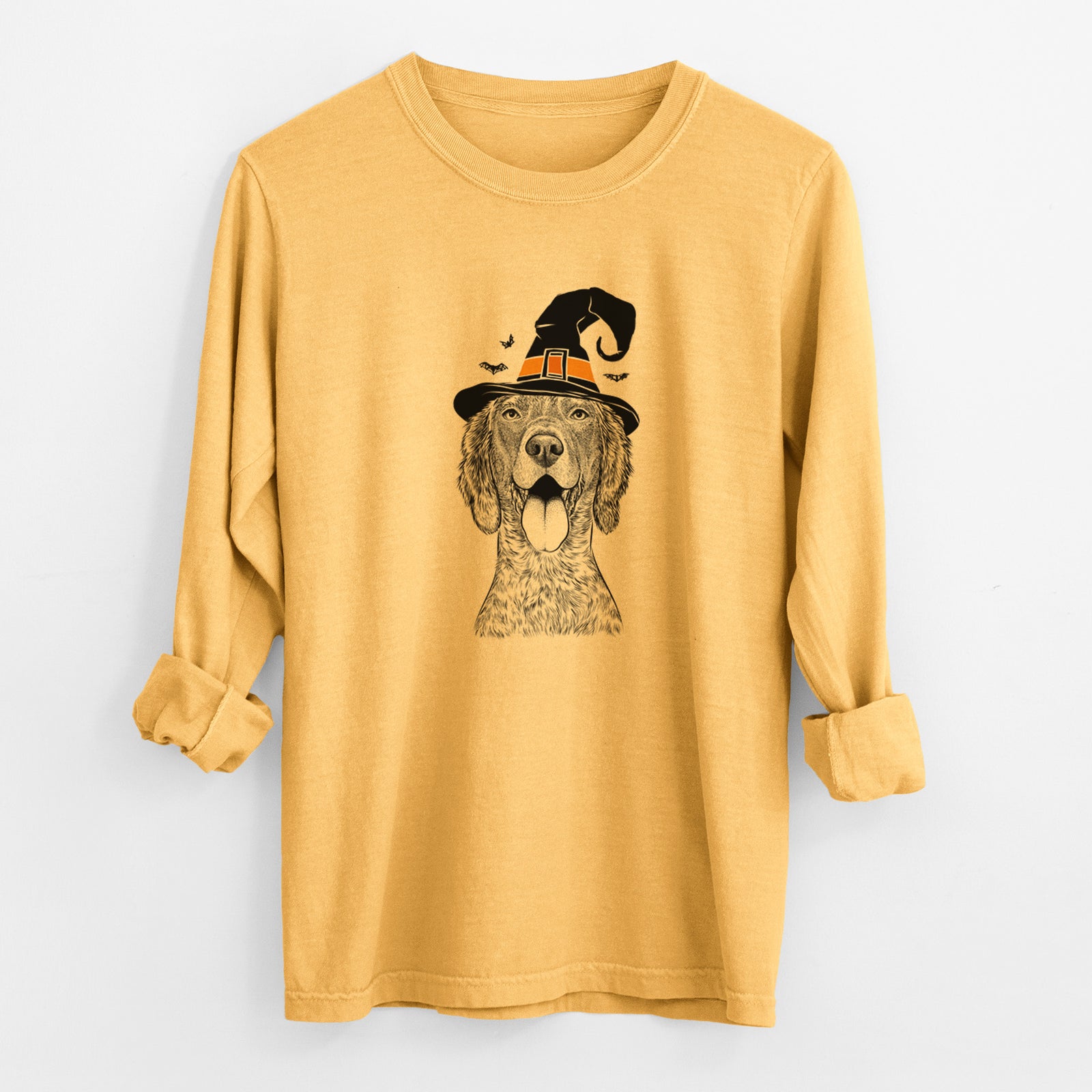 Witch Freddy the English Setter - Men's Heavyweight 100% Cotton Long Sleeve