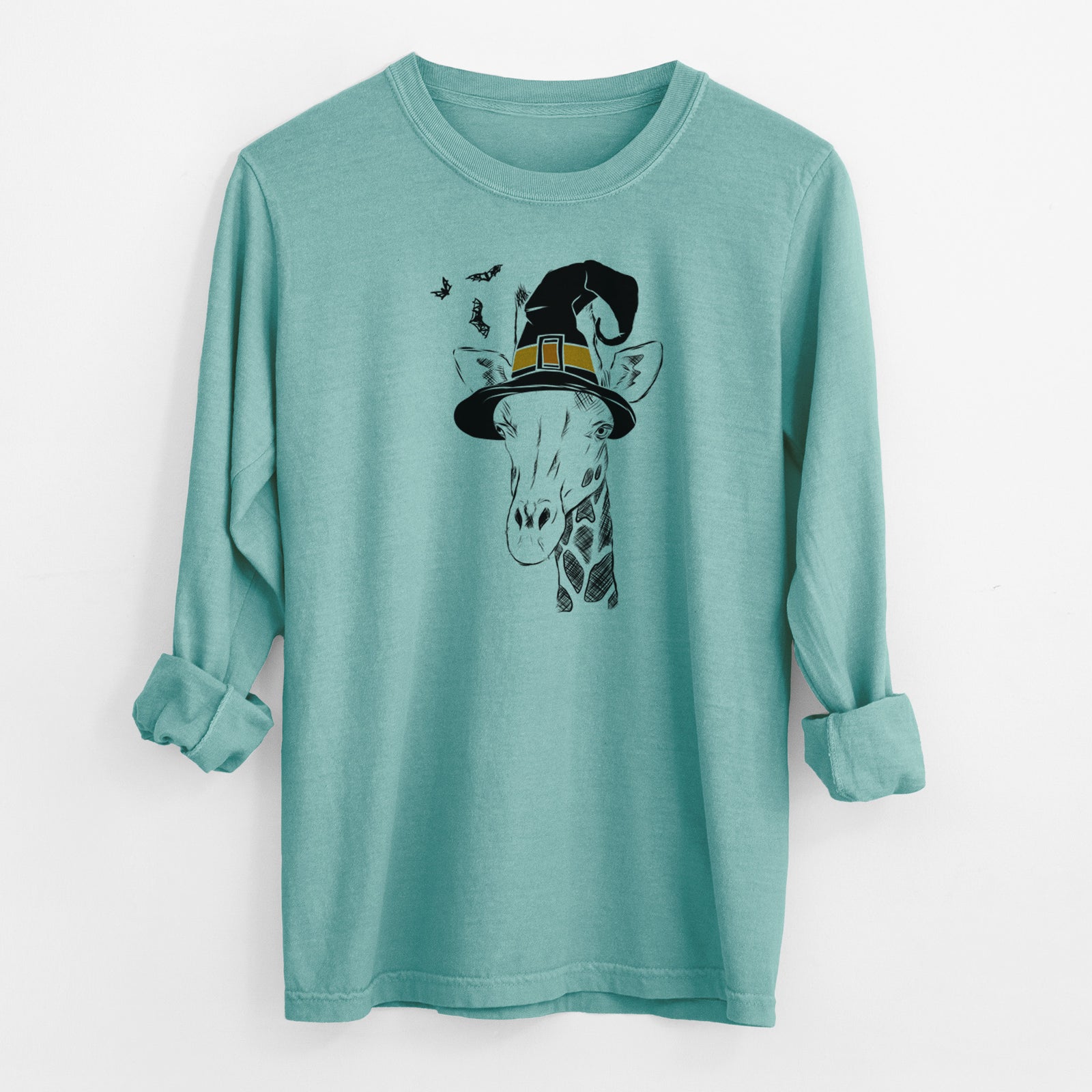 Witch Geoffrey the Giraffe - Men's Heavyweight 100% Cotton Long Sleeve