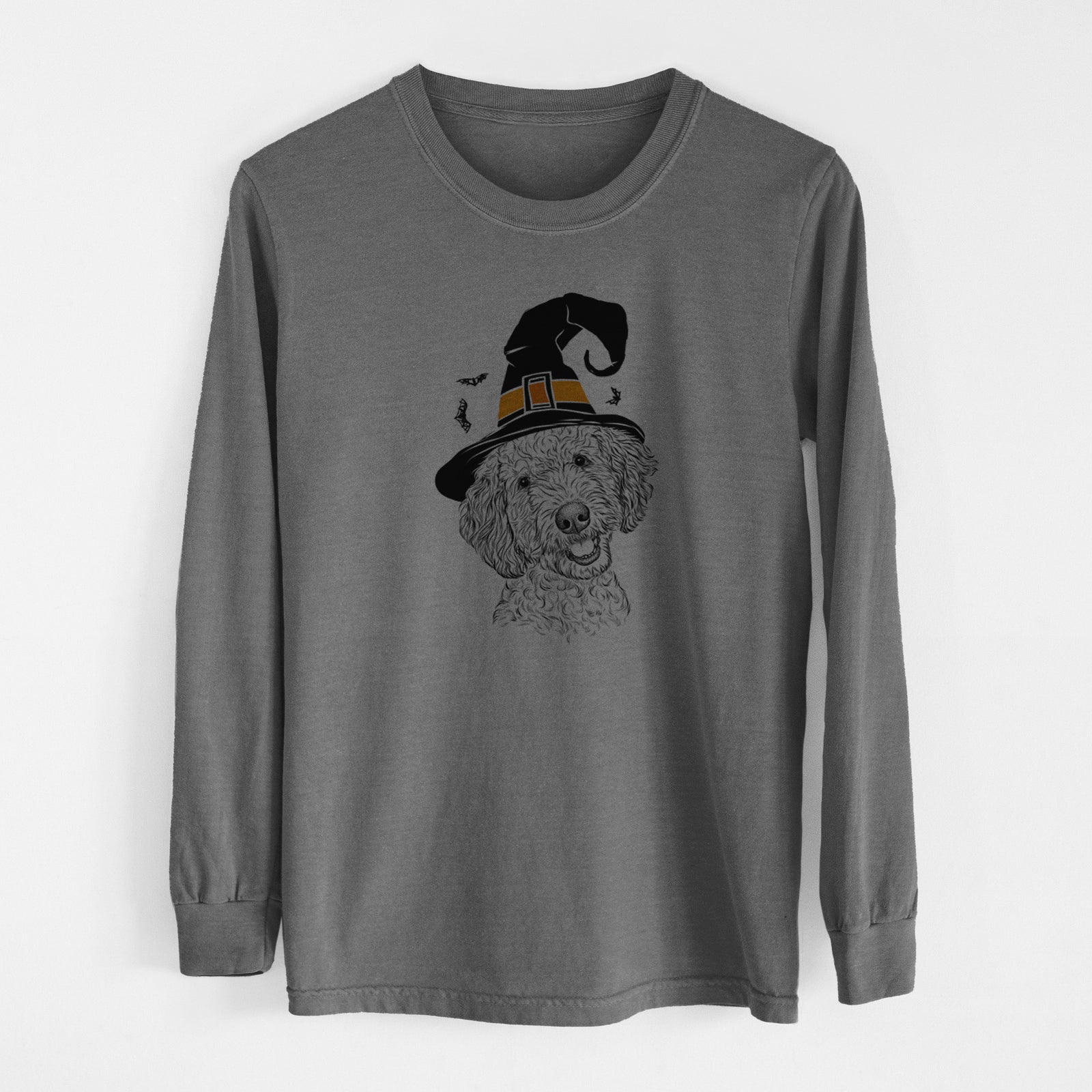Witch Gizmo the Goldendoodle - Men's Heavyweight 100% Cotton Long Sleeve