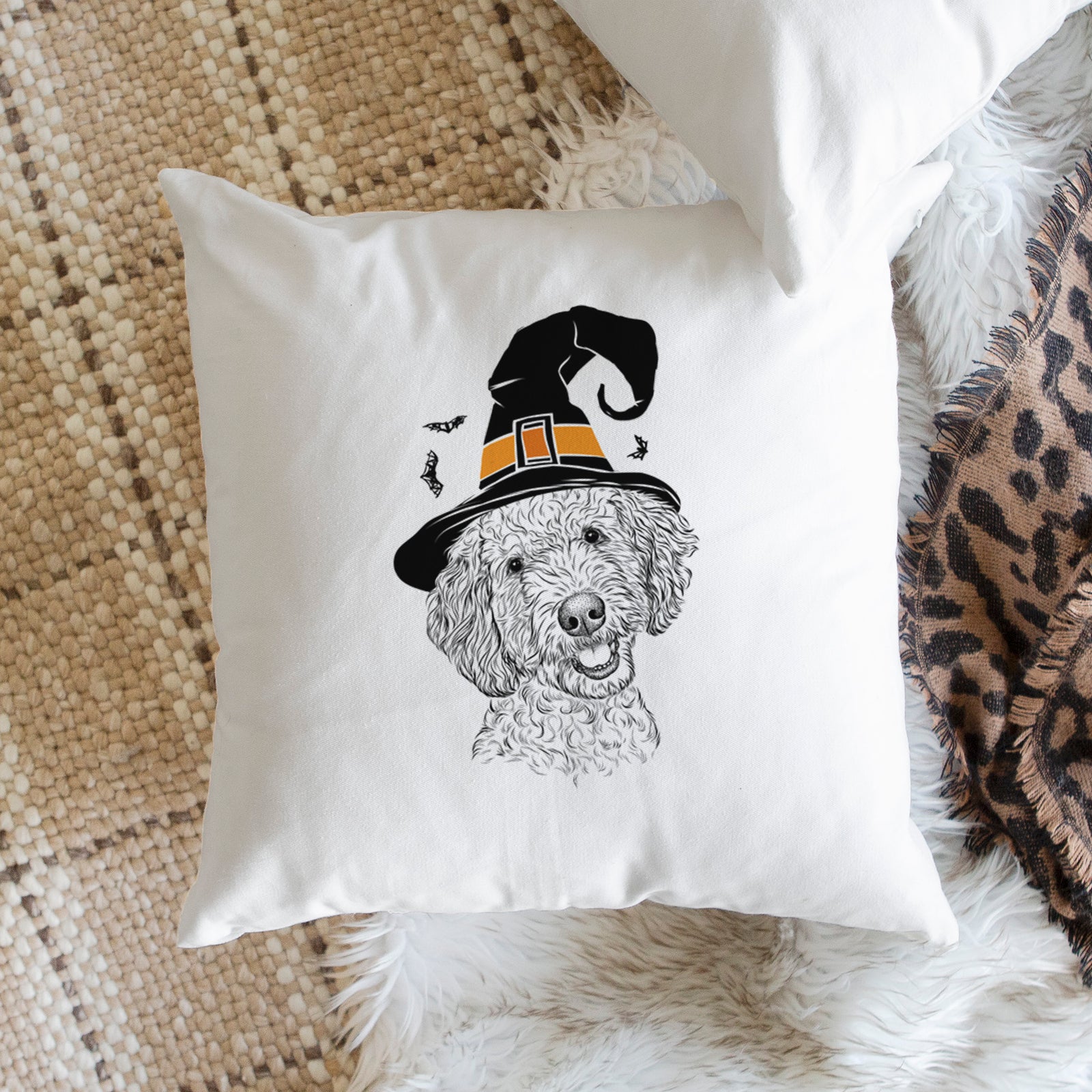 Gizmo the Goldendoodle - Throw Pillow Cover