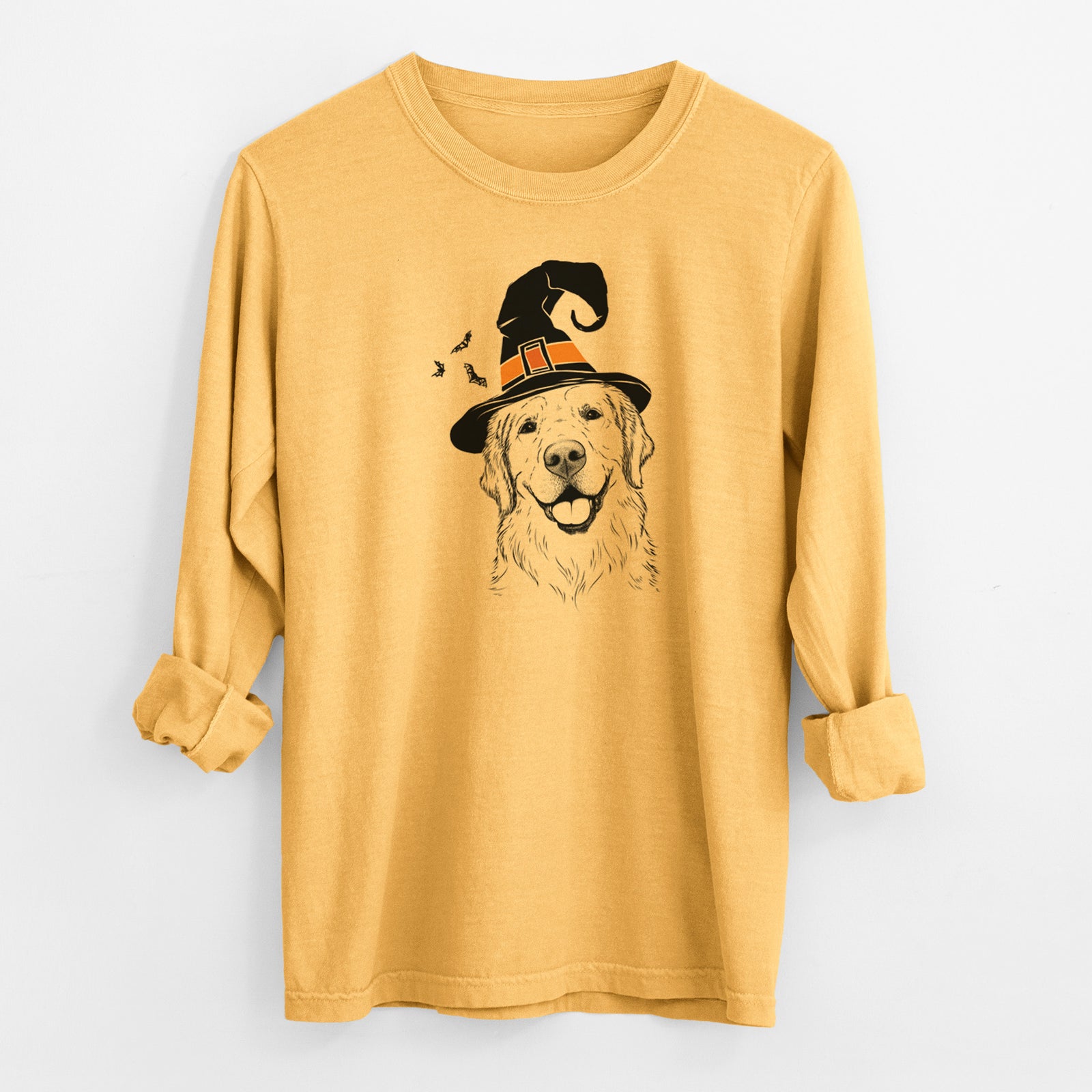 Witch Griffin the Golden Retriever - Men's Heavyweight 100% Cotton Long Sleeve