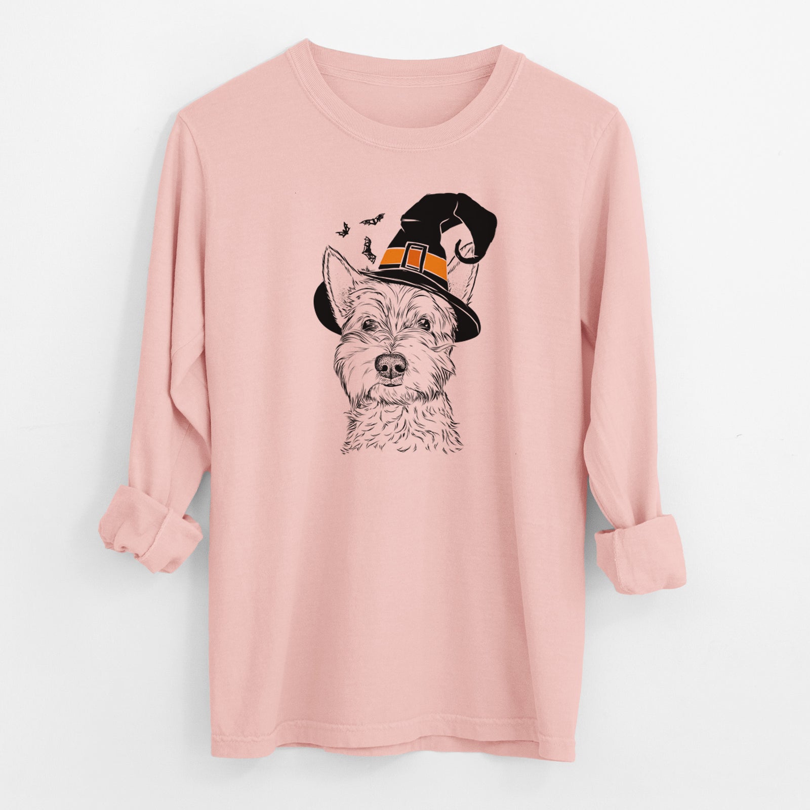 Witch Grizel the West Highland Terrier - Men's Heavyweight 100% Cotton Long Sleeve