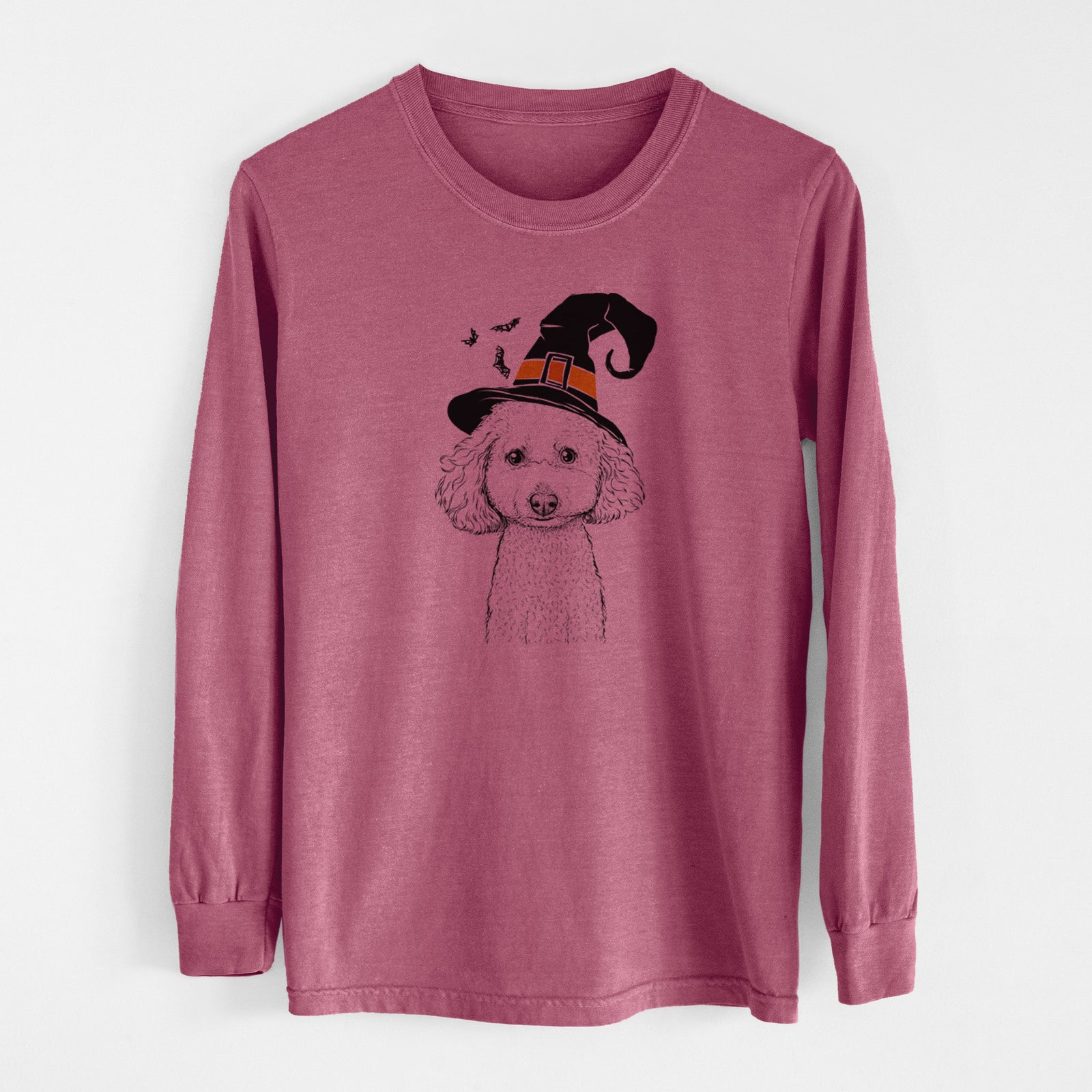 Witch Guinness the Toy Poodle Mix - Men's Heavyweight 100% Cotton Long Sleeve