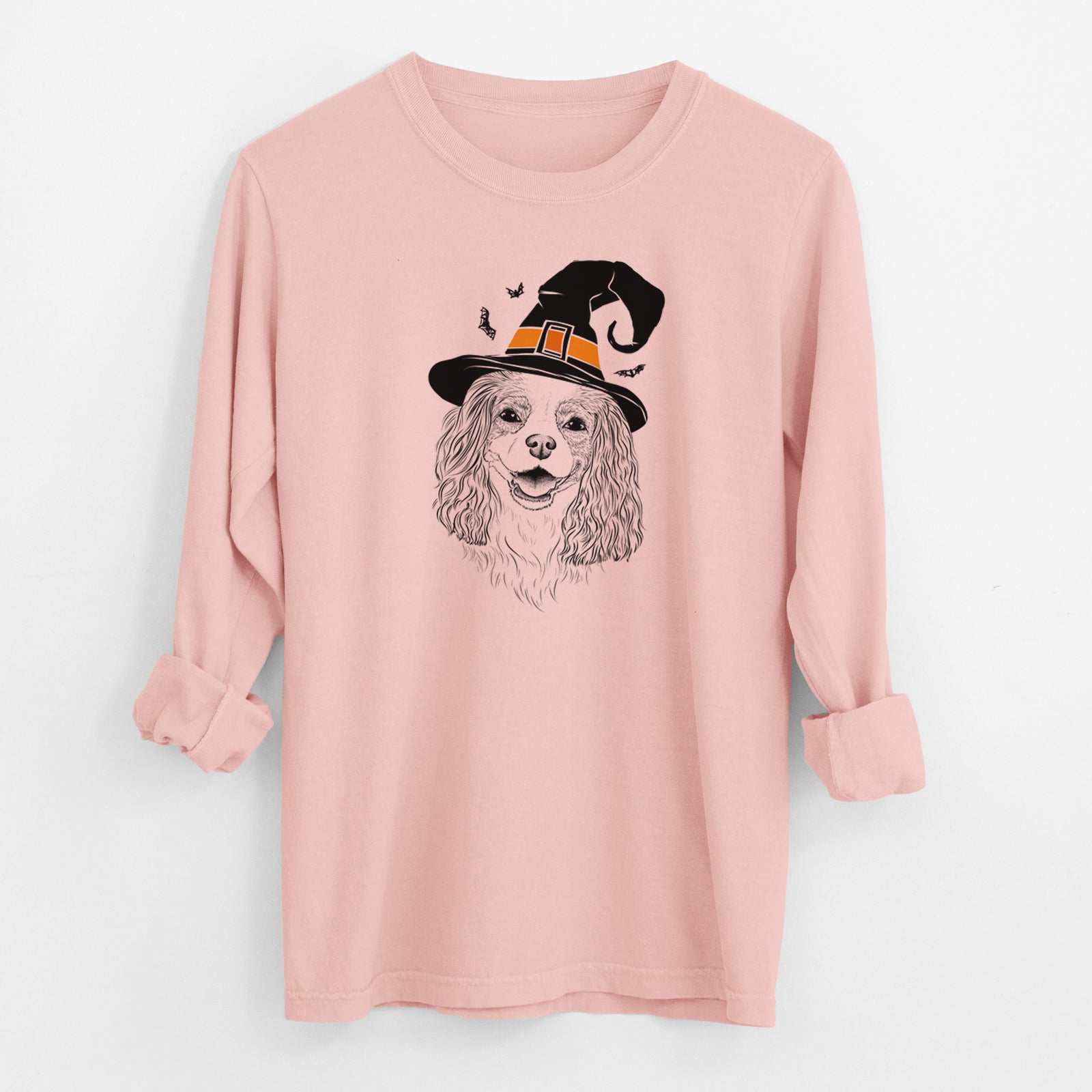 Witch Halley Comet the Cavalier King Charles Spaniel - Men's Heavyweight 100% Cotton Long Sleeve