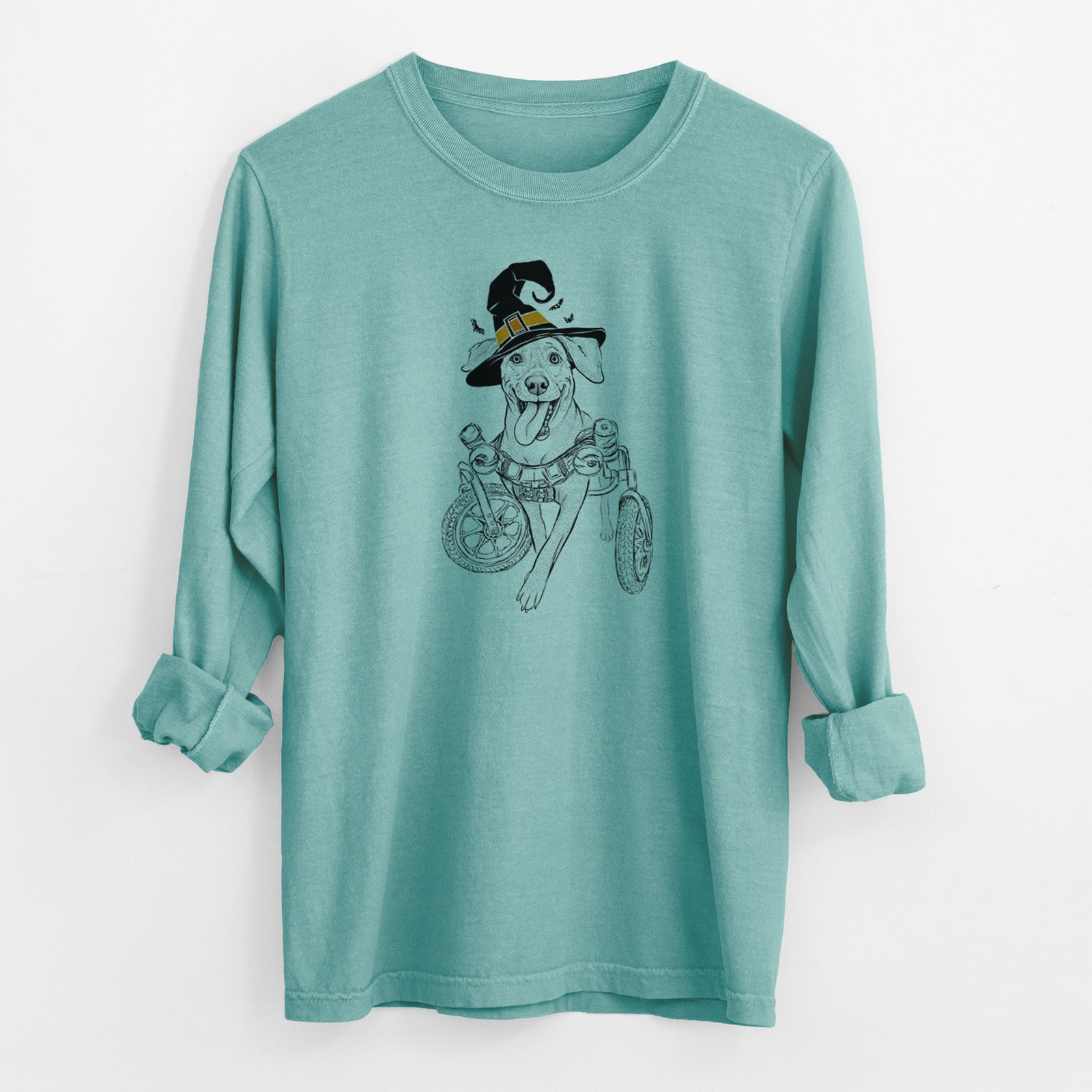 Witch Hannah the Pitbull Mix - Men's Heavyweight 100% Cotton Long Sleeve