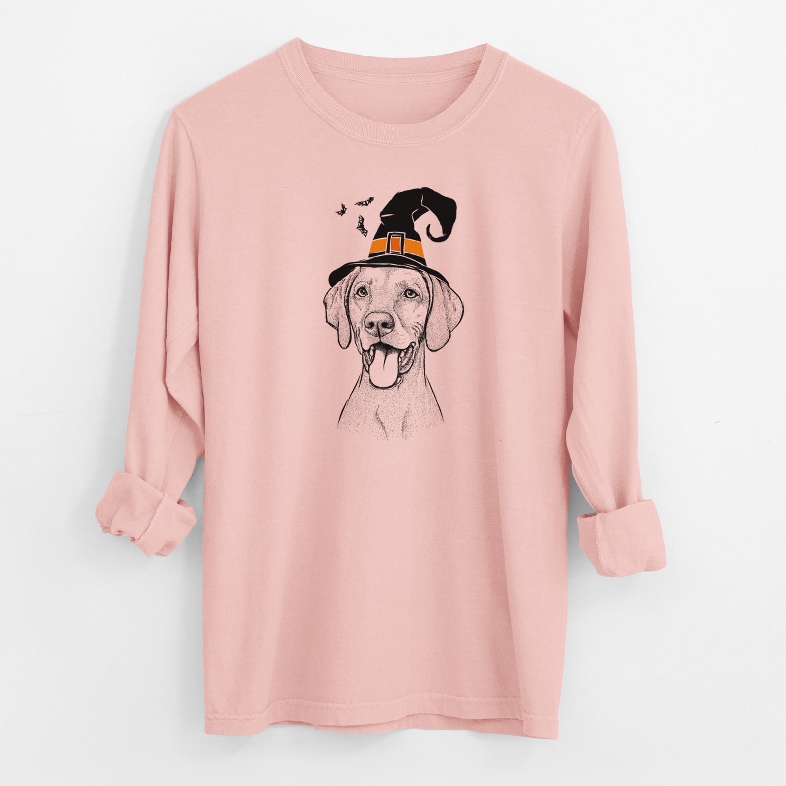 Witch Harper the Vizsla - Men's Heavyweight 100% Cotton Long Sleeve