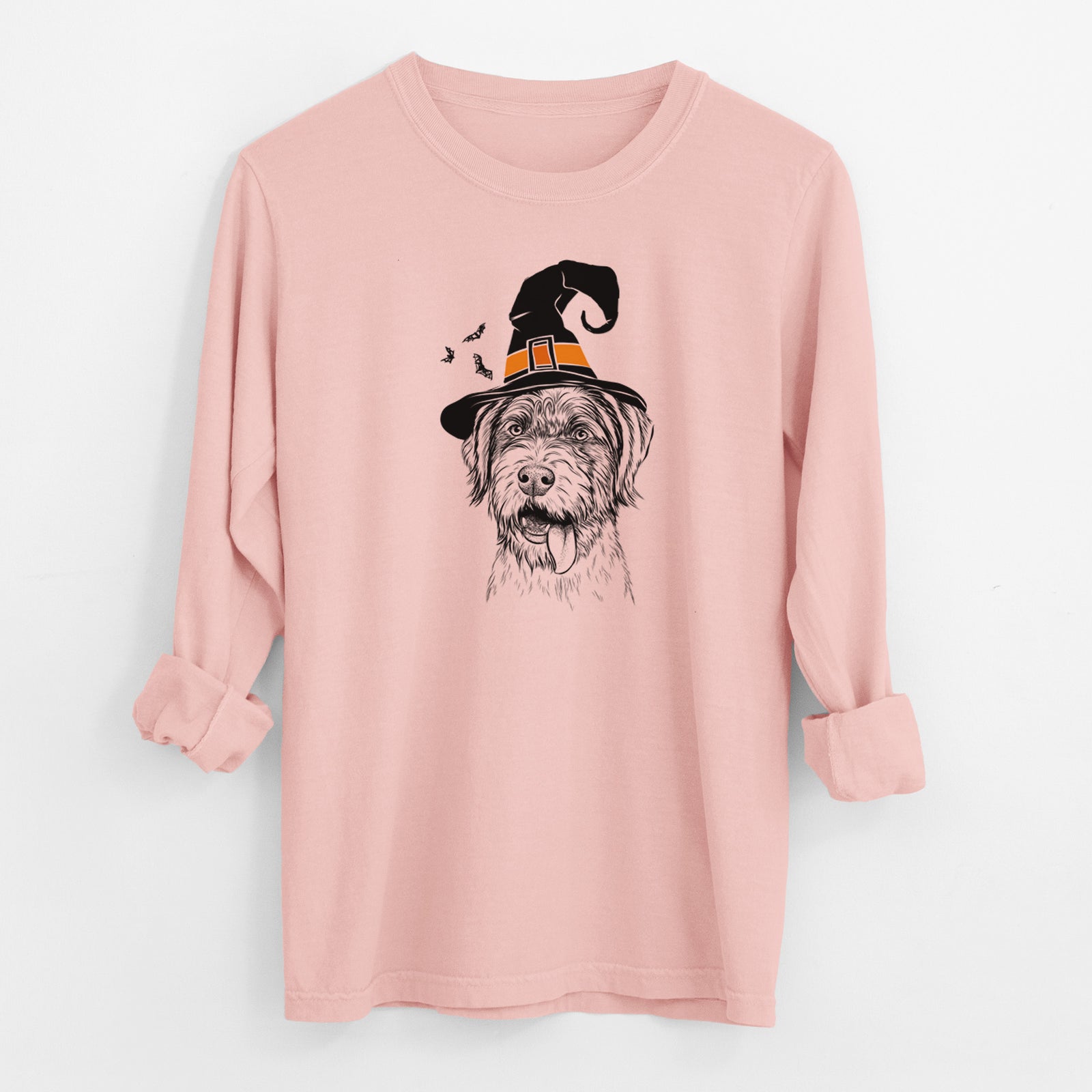 Witch Hazel the German Wirehaired Pointer Mix - Men's Heavyweight 100% Cotton Long Sleeve