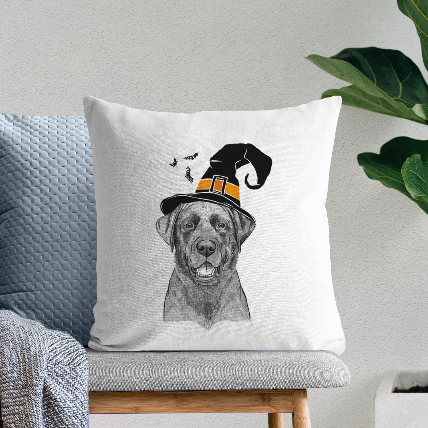 Heath the Black Lab - Throw Pillow Cover