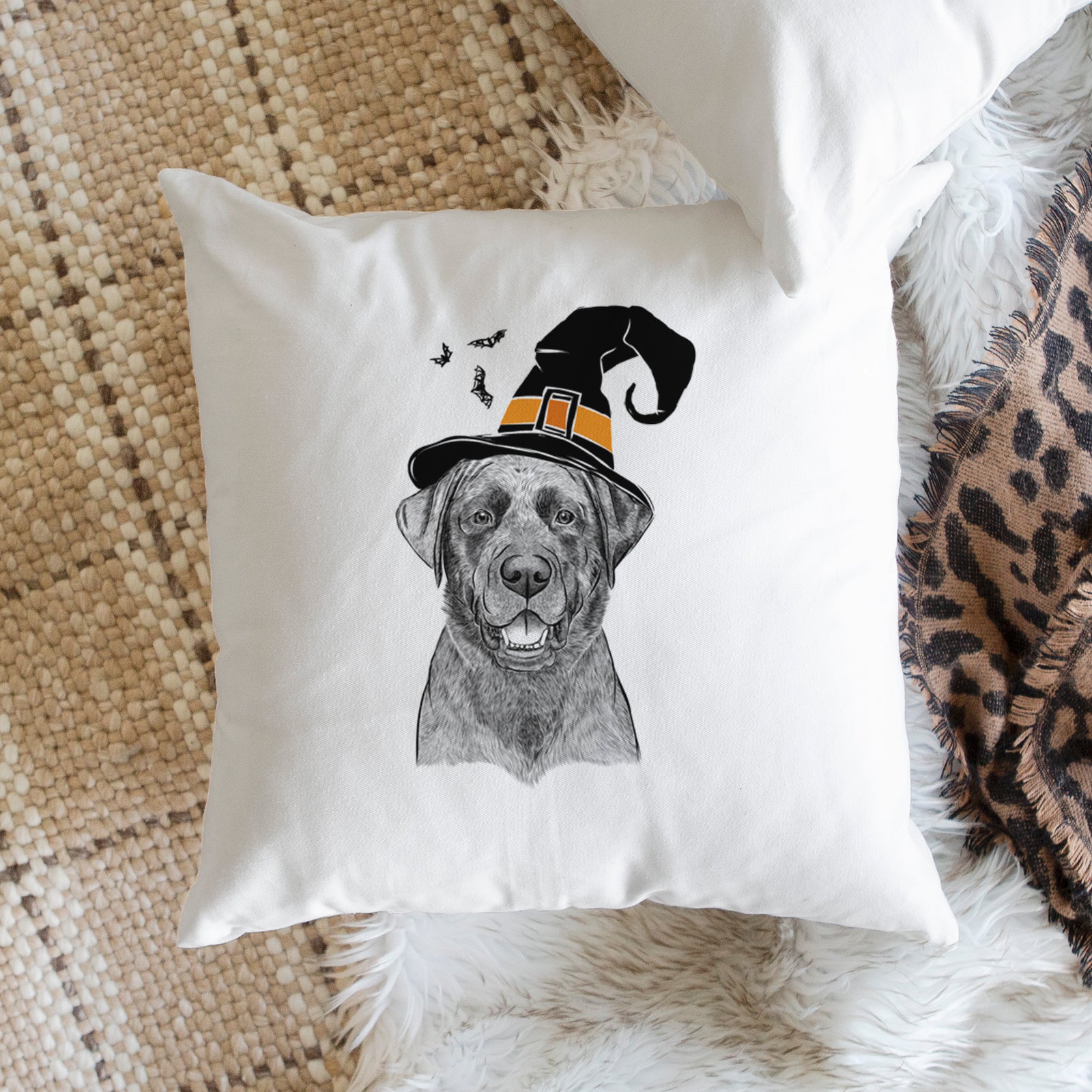 Heath the Black Lab - Throw Pillow Cover