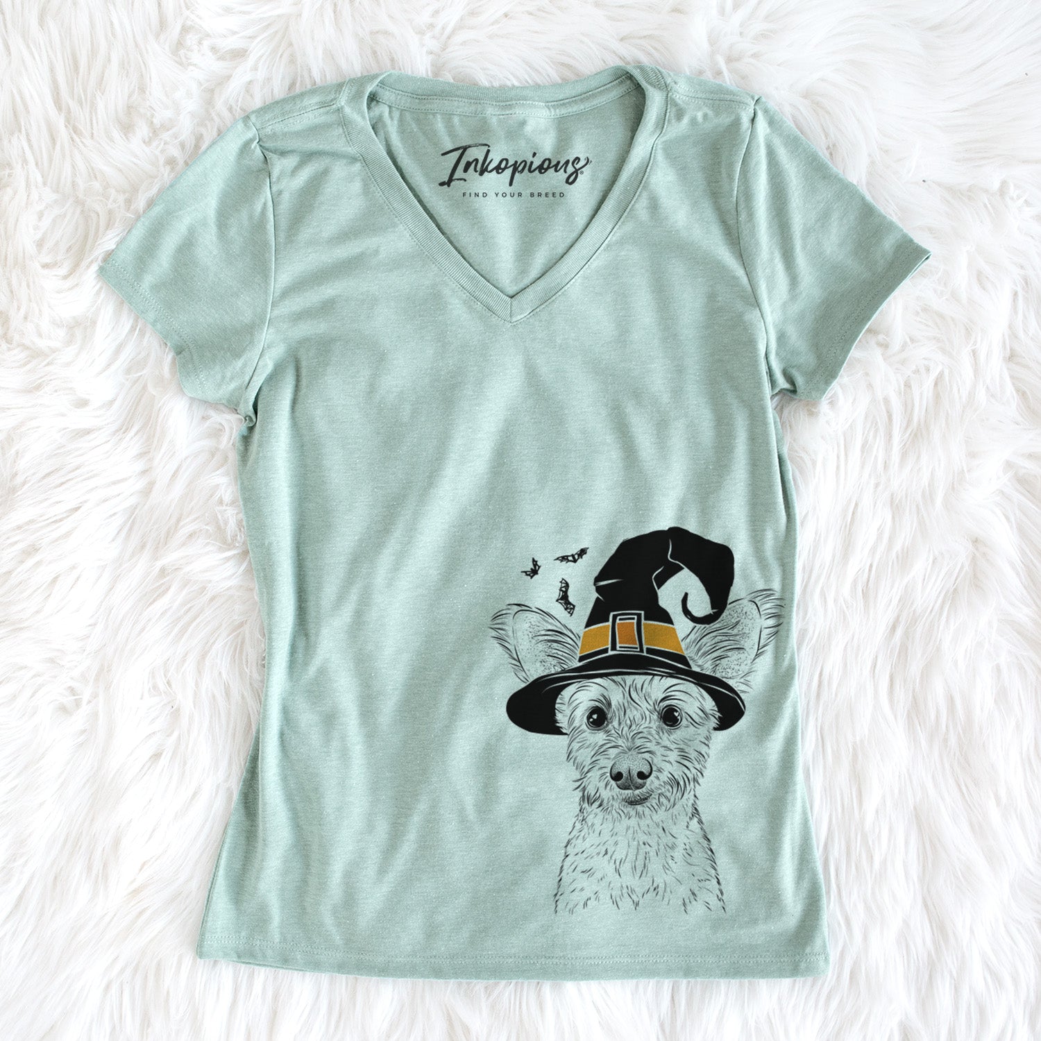 Witch Heidi the Schnauzer Mix - Women's Perfect V-neck Shirt