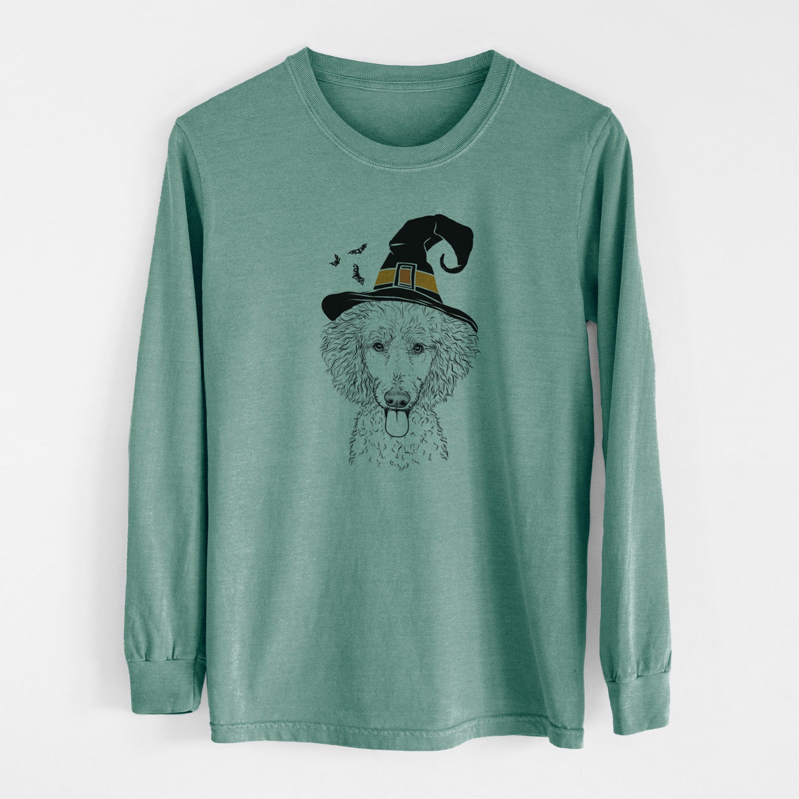 Witch Henry the White Standard Poodle - Men's Heavyweight 100% Cotton Long Sleeve