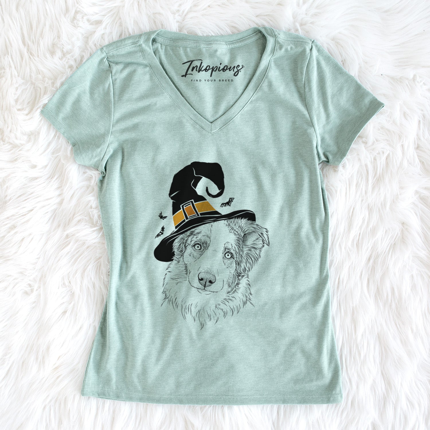 Witch HoneyBee the Miniature Australian Shepherd - Women's Perfect V-neck Shirt