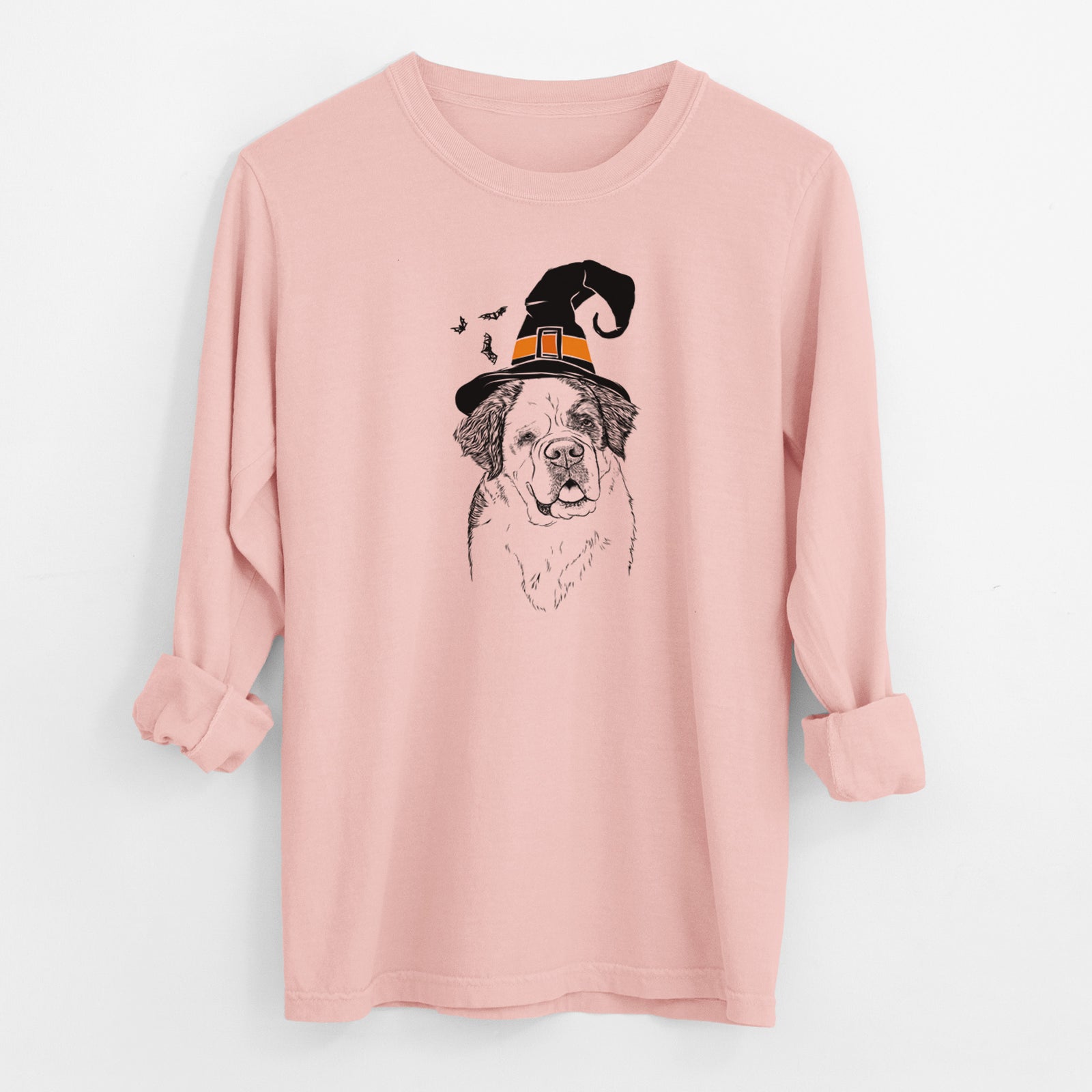 Witch Hook the Saint Bernard - Men's Heavyweight 100% Cotton Long Sleeve