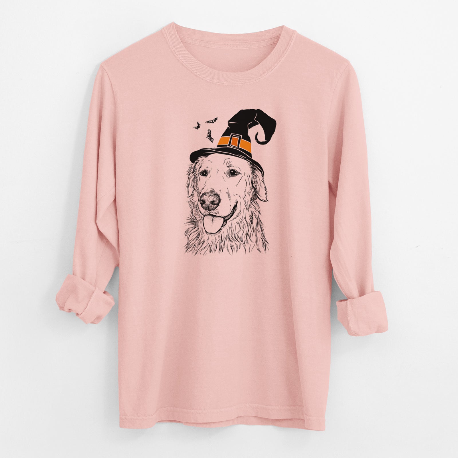 Witch Hopper the Golden Retriever - Men's Heavyweight 100% Cotton Long Sleeve