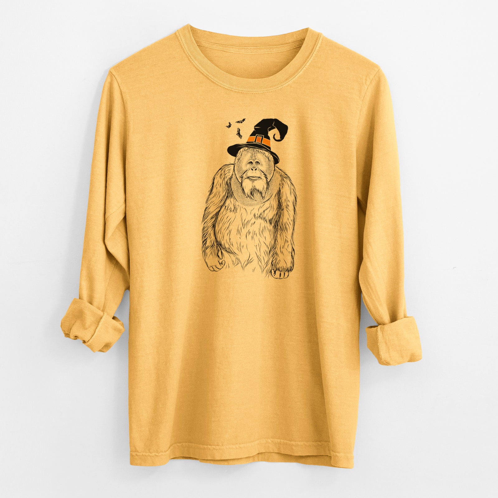 Witch Horace the Male Orangutan - Men's Heavyweight 100% Cotton Long Sleeve