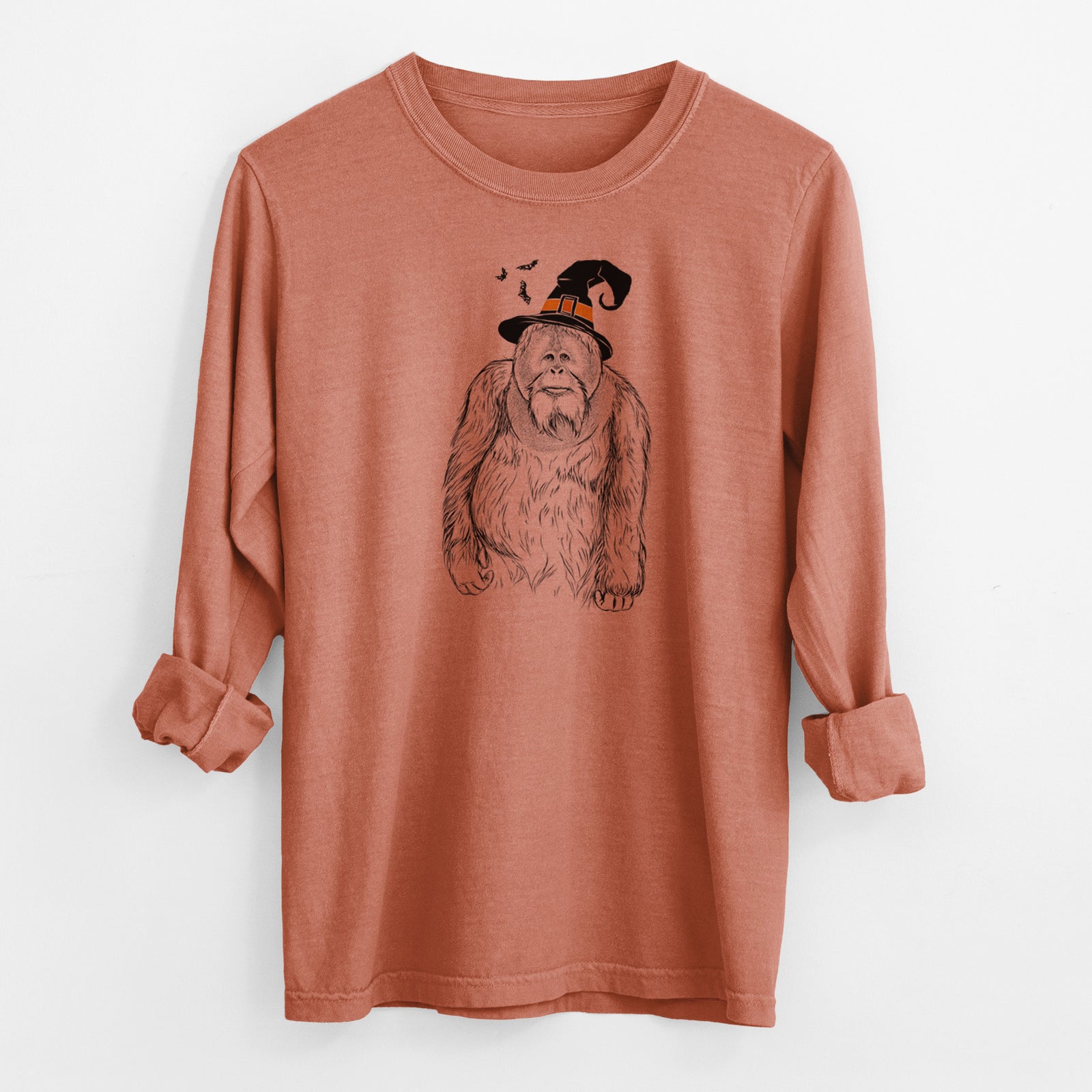 Witch Horace the Male Orangutan - Men's Heavyweight 100% Cotton Long Sleeve
