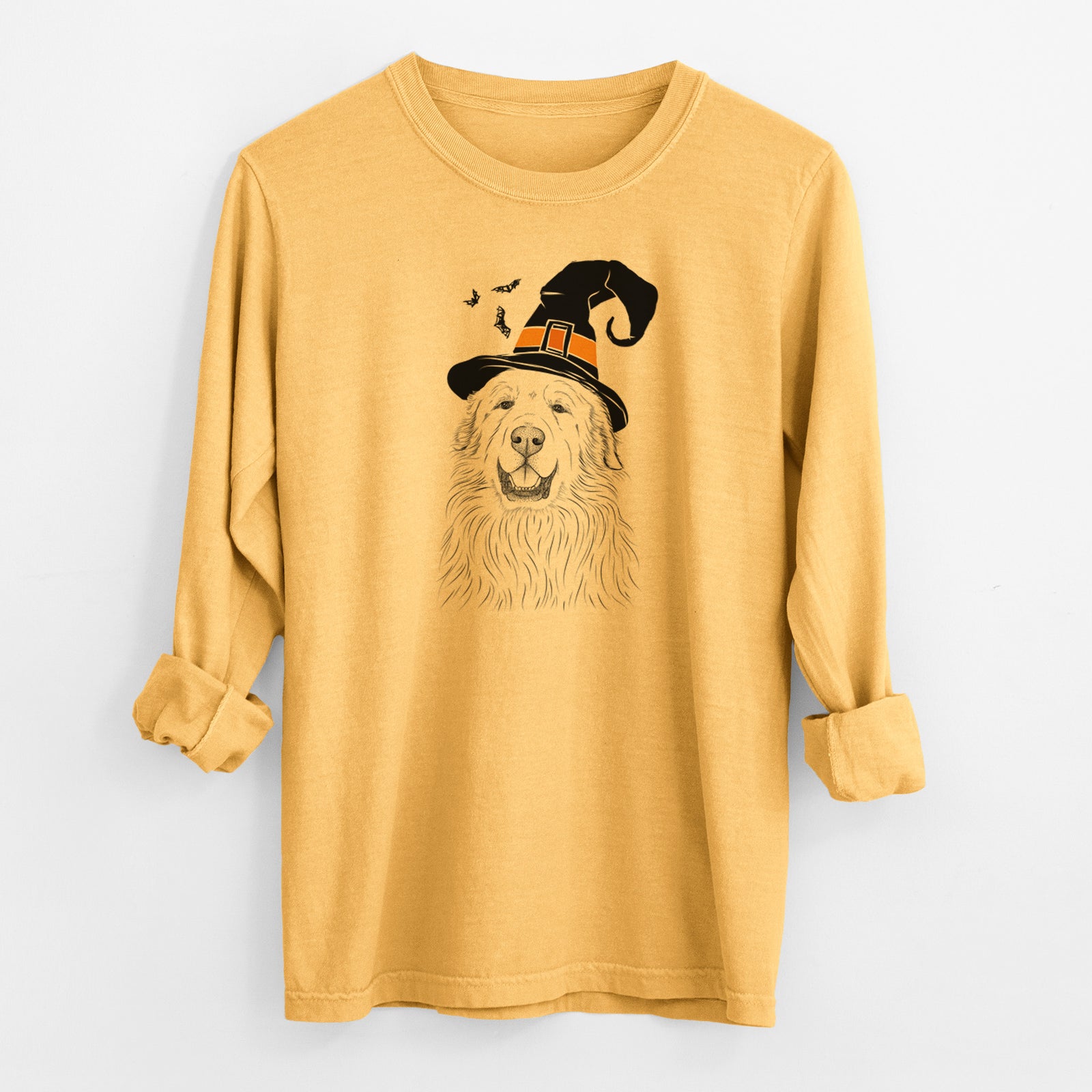 Witch Horton the Great Pyrenees - Men's Heavyweight 100% Cotton Long Sleeve