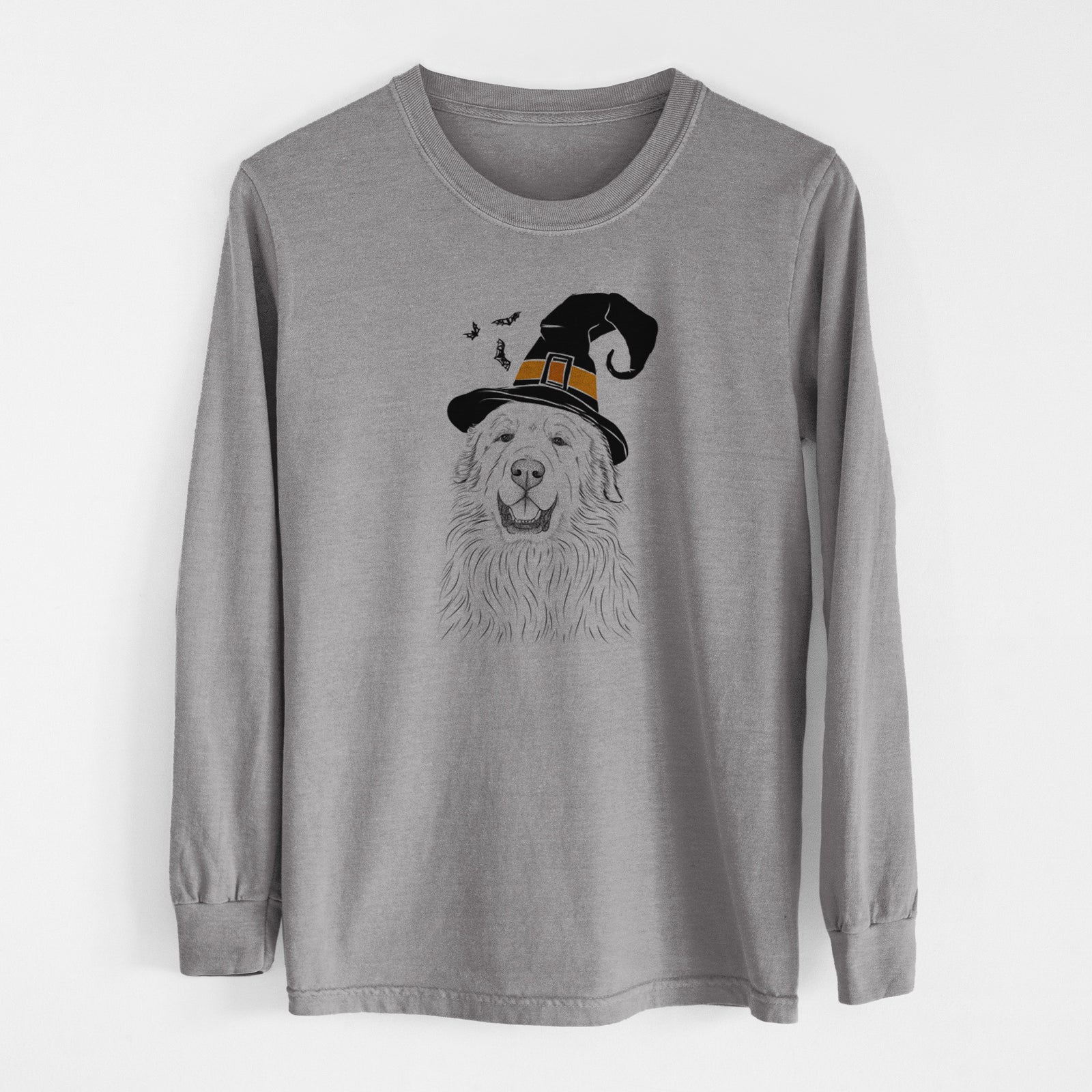 Witch Horton the Great Pyrenees - Men's Heavyweight 100% Cotton Long Sleeve