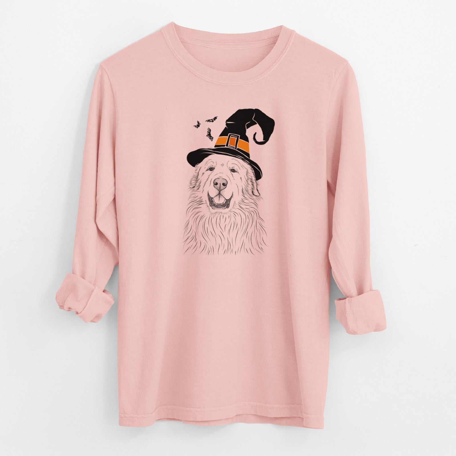 Witch Horton the Great Pyrenees - Men's Heavyweight 100% Cotton Long Sleeve