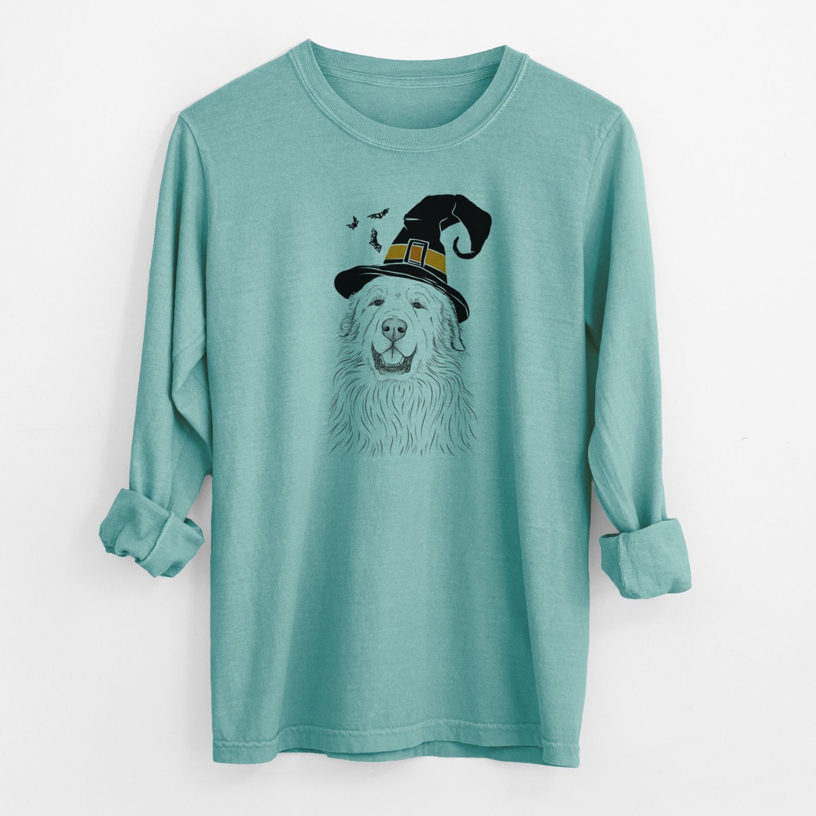 Witch Horton the Great Pyrenees - Men's Heavyweight 100% Cotton Long Sleeve