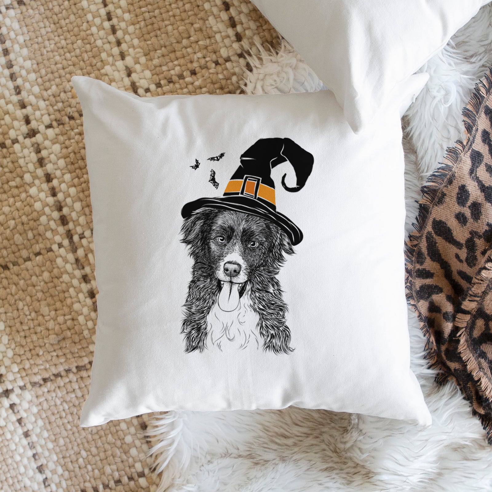 Indi the Border Collie - Throw Pillow Cover