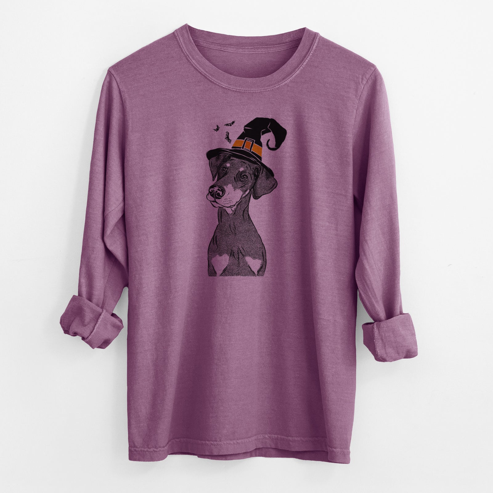 Witch Iroh the Doberman Pinscher - Men's Heavyweight 100% Cotton Long Sleeve