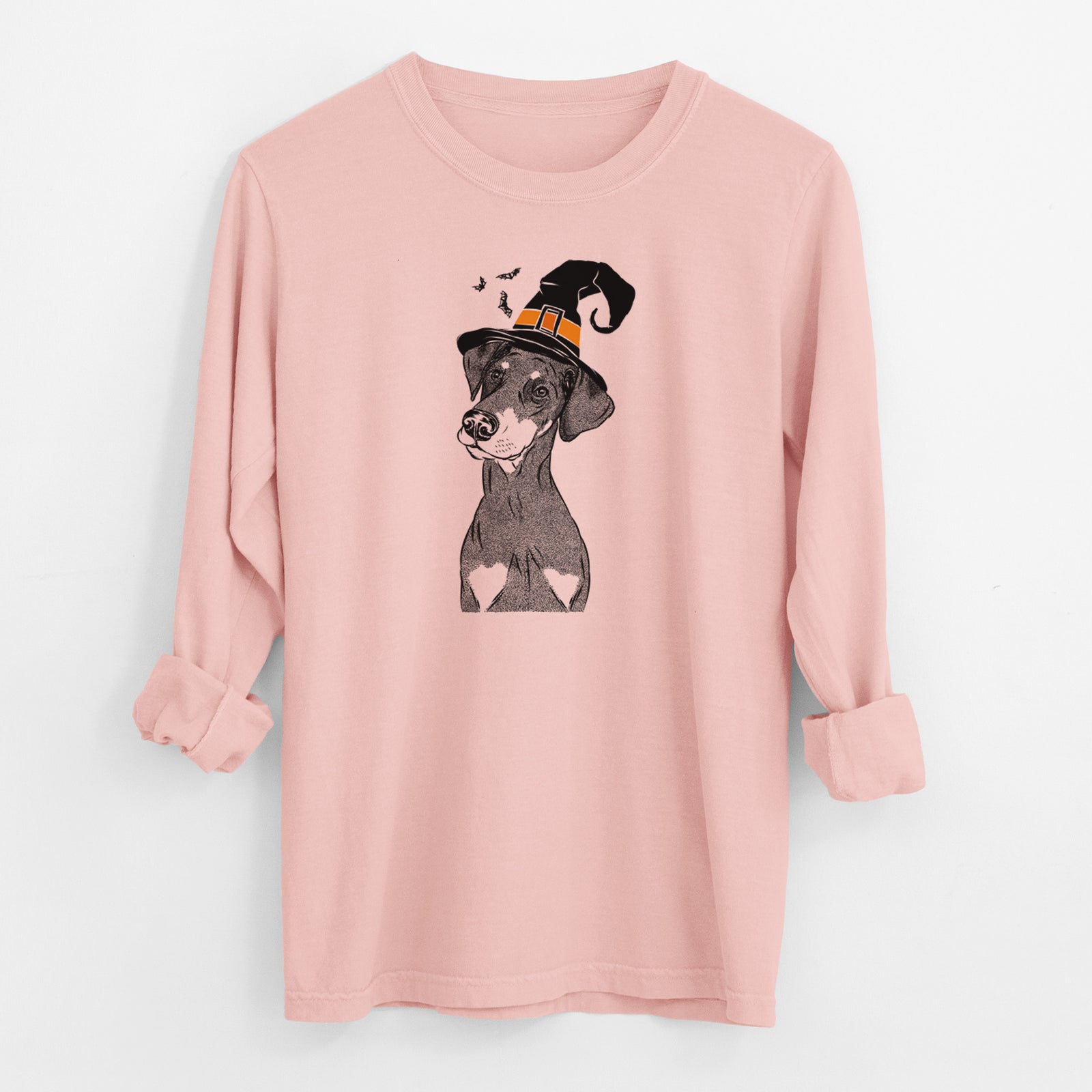 Witch Iroh the Doberman Pinscher - Men's Heavyweight 100% Cotton Long Sleeve
