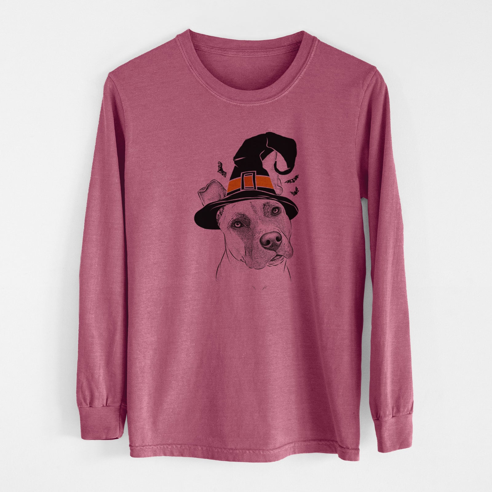 Witch Ivy the Pitbull Mix - Men's Heavyweight 100% Cotton Long Sleeve