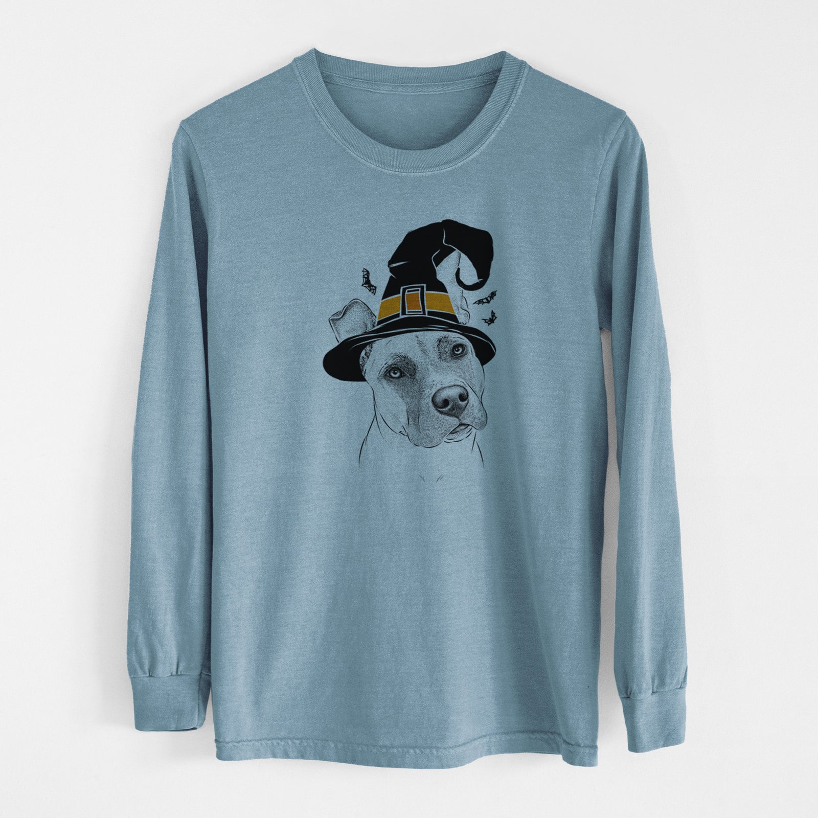 Witch Ivy the Pitbull Mix - Men's Heavyweight 100% Cotton Long Sleeve