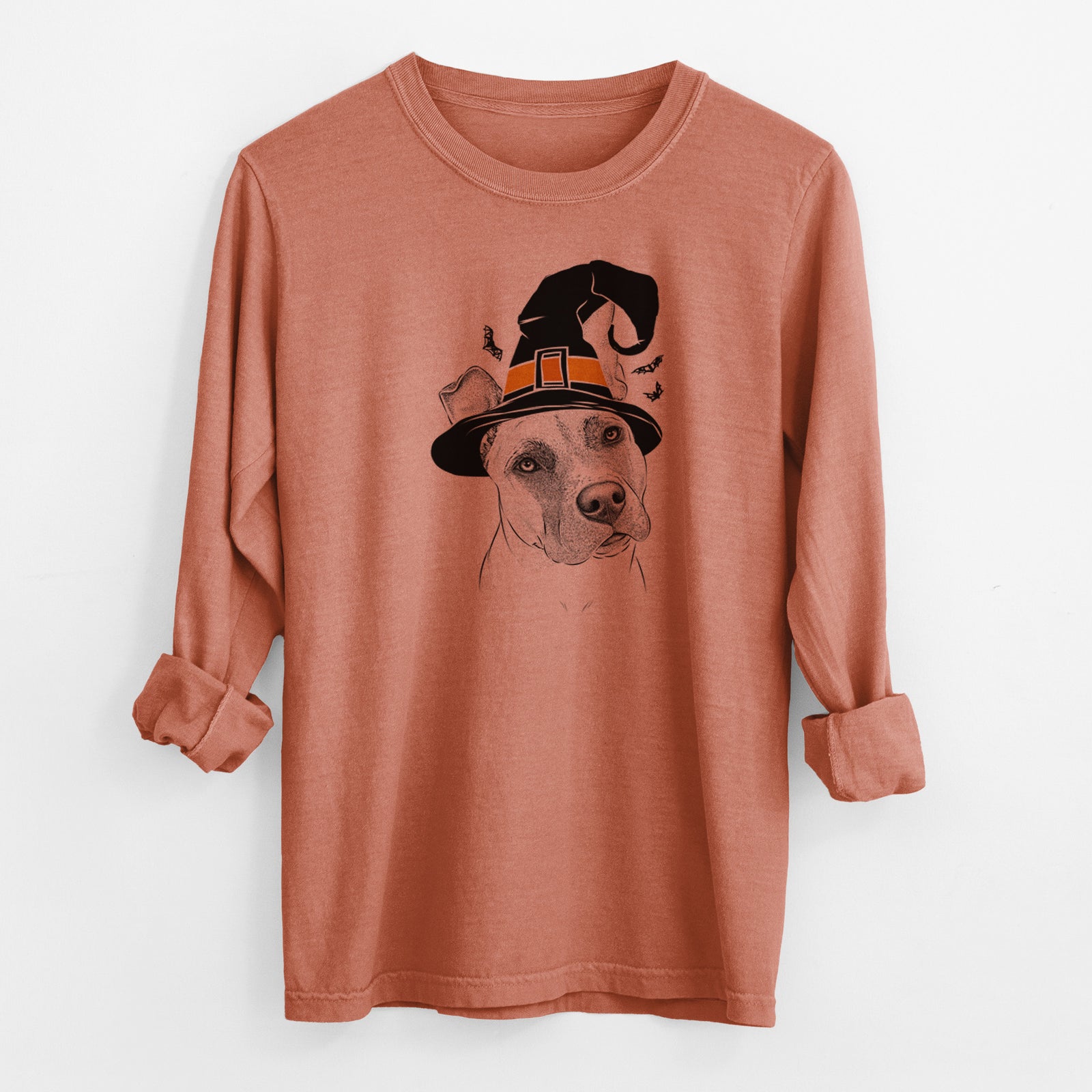Witch Ivy the Pitbull Mix - Men's Heavyweight 100% Cotton Long Sleeve