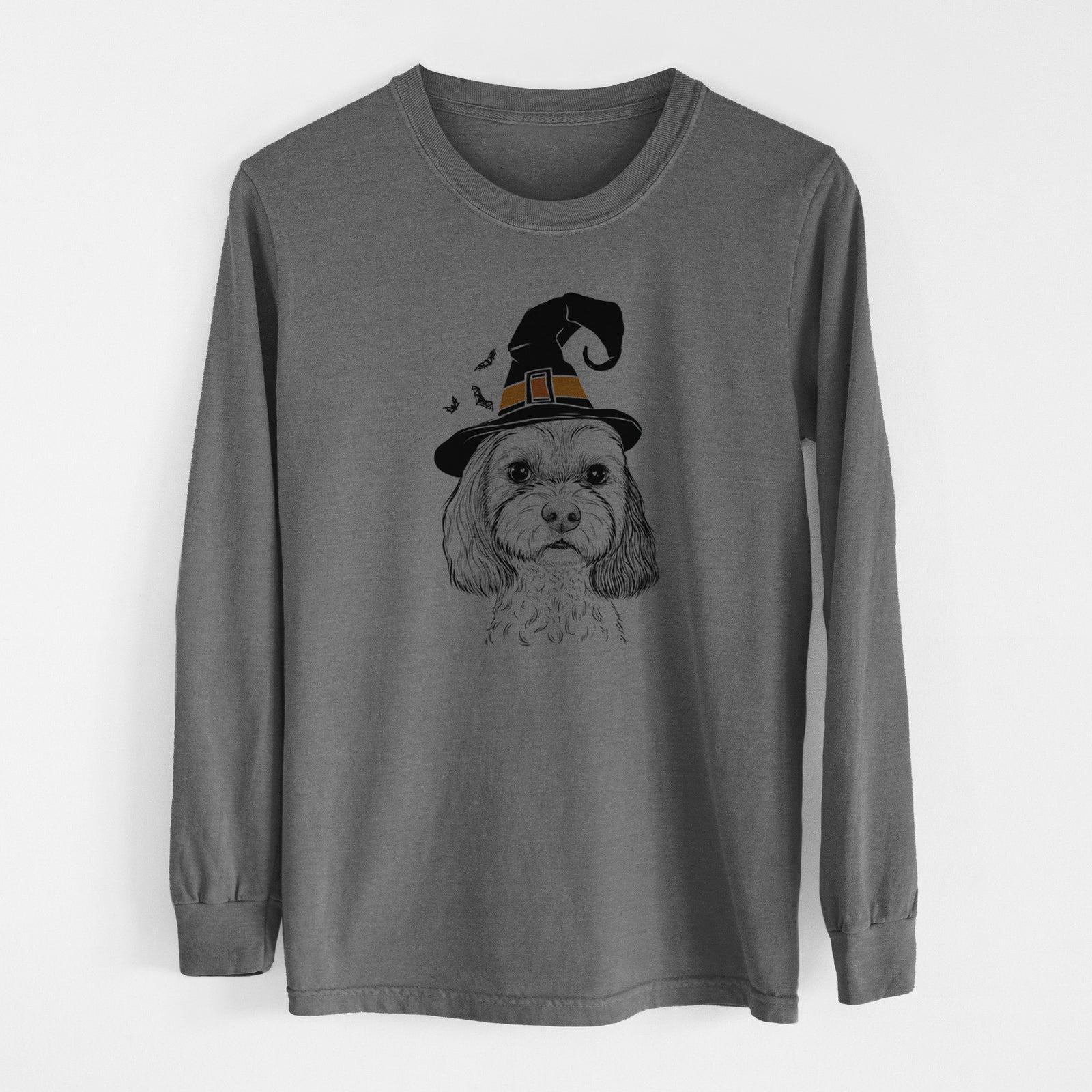 Witch Jasper Diggins the Cavapoo - Men's Heavyweight 100% Cotton Long Sleeve