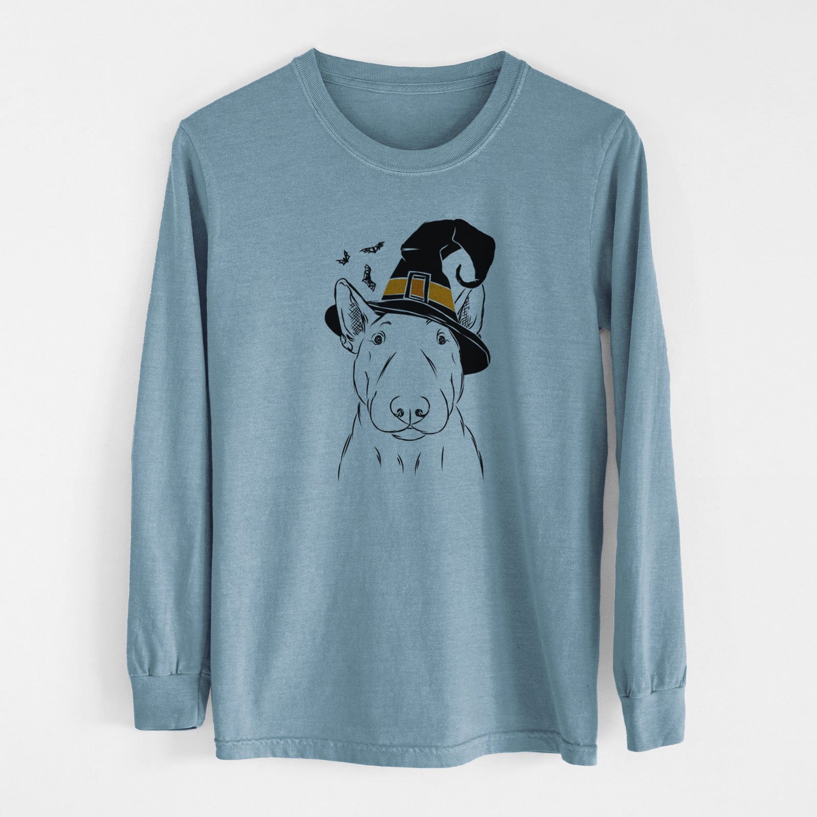 Witch Jett the Bull Terrier - Men's Heavyweight 100% Cotton Long Sleeve