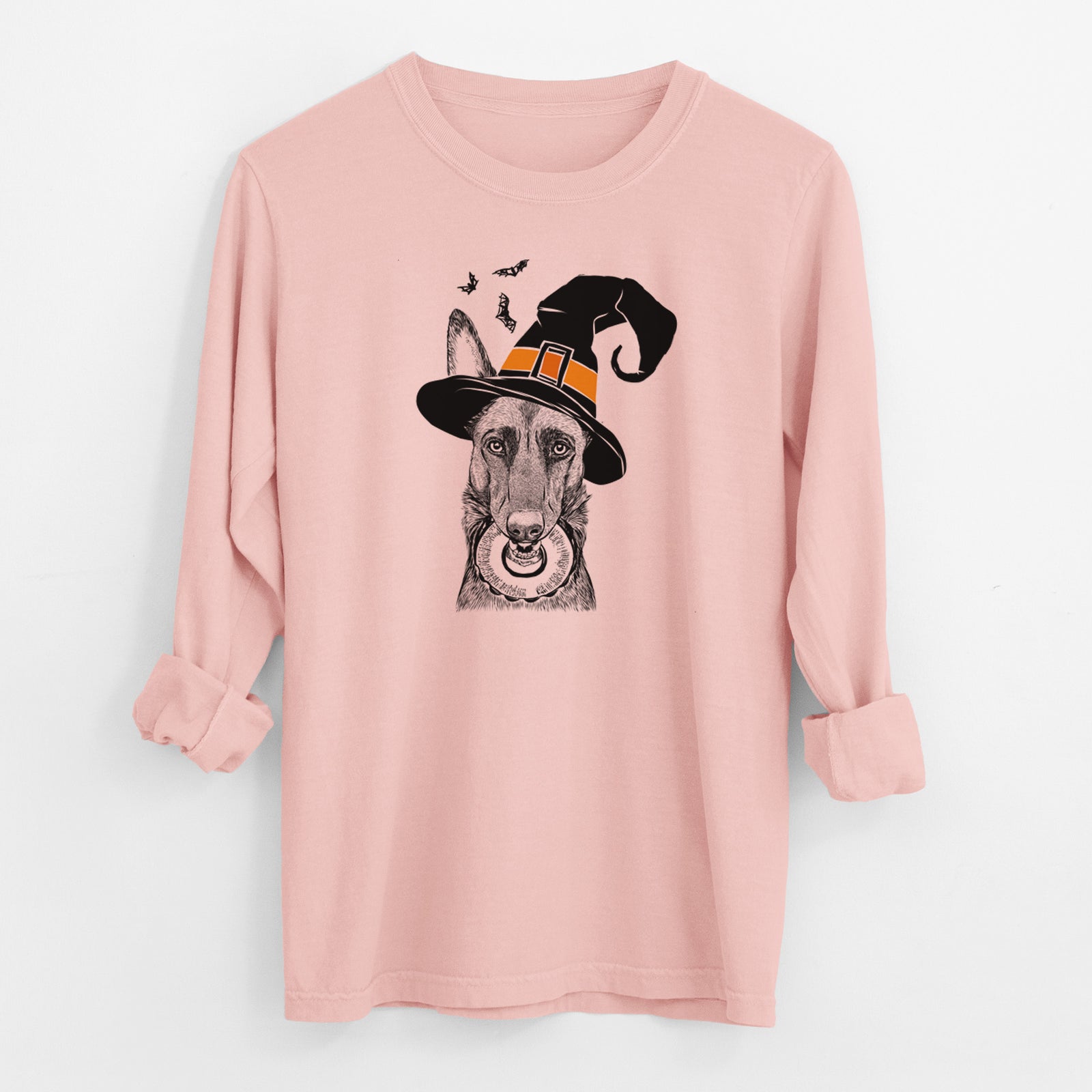 Witch Juno the Belgian Malinois - Men's Heavyweight 100% Cotton Long Sleeve