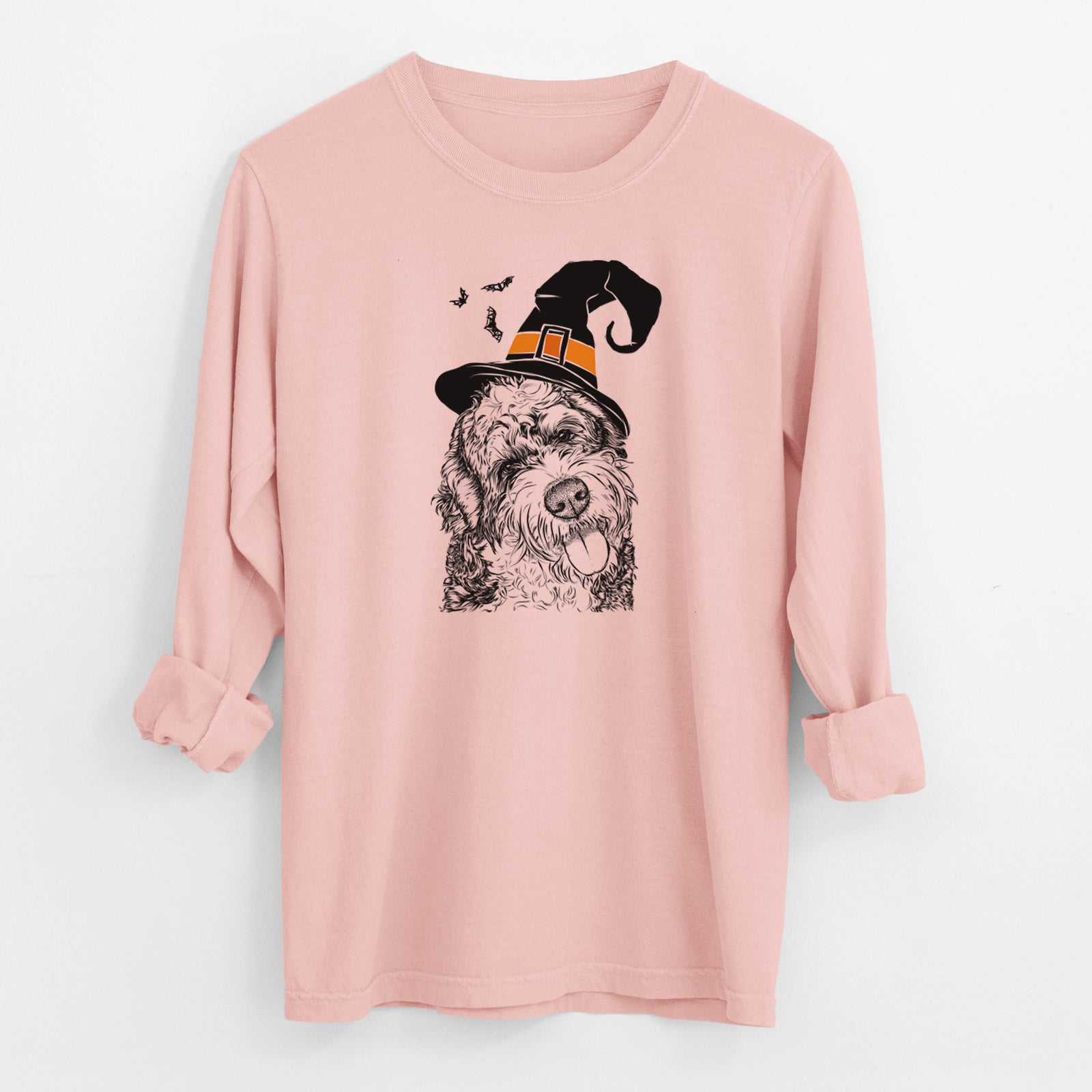 Witch Kaci the Bernedoodle - Men's Heavyweight 100% Cotton Long Sleeve