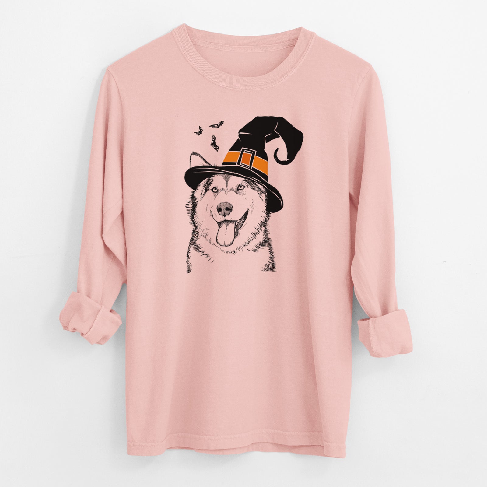 Witch Kaskae the Alaskan Malamute - Men's Heavyweight 100% Cotton Long Sleeve